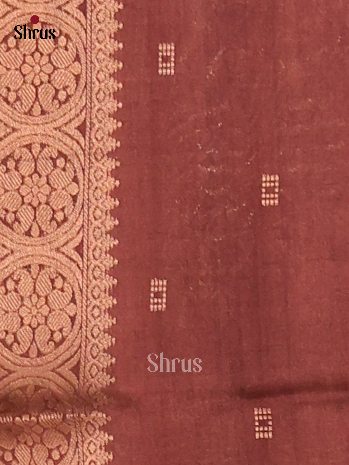 Maroon & brown - Semi Tussar Saree - Shop on Shrus.com