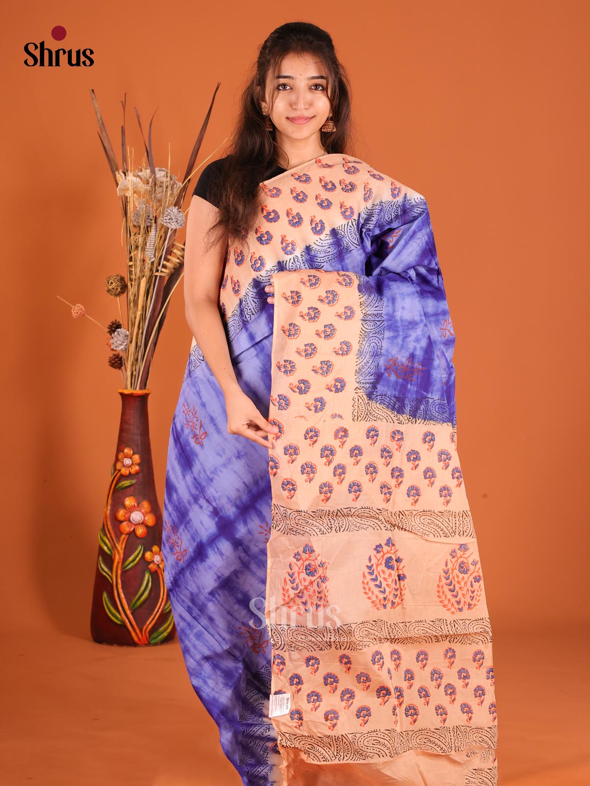 DFS06679 - Cotton Saree - Shop on Shrus.com
