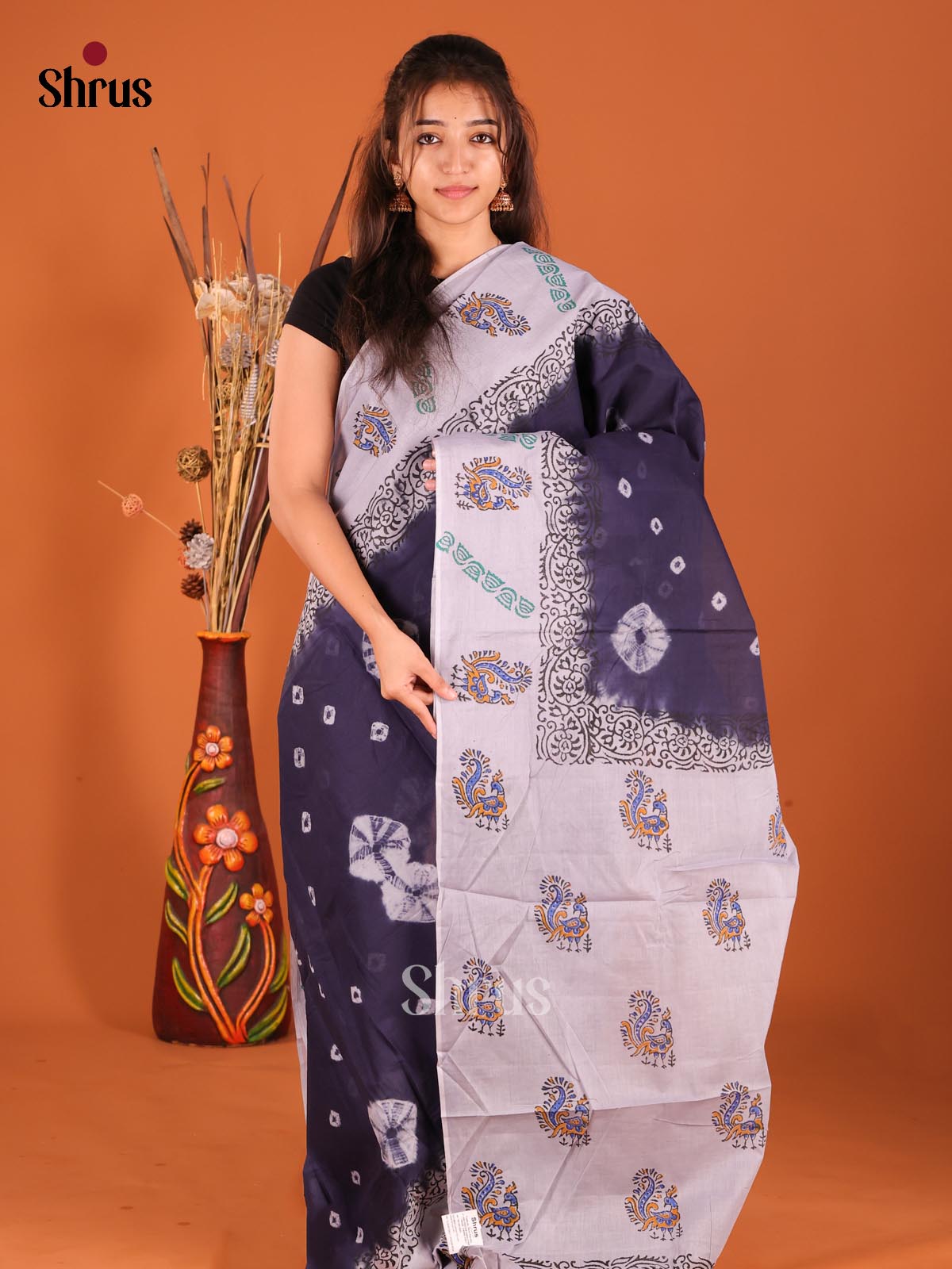 DFS06692 - Cotton Saree - Shop on Shrus.com