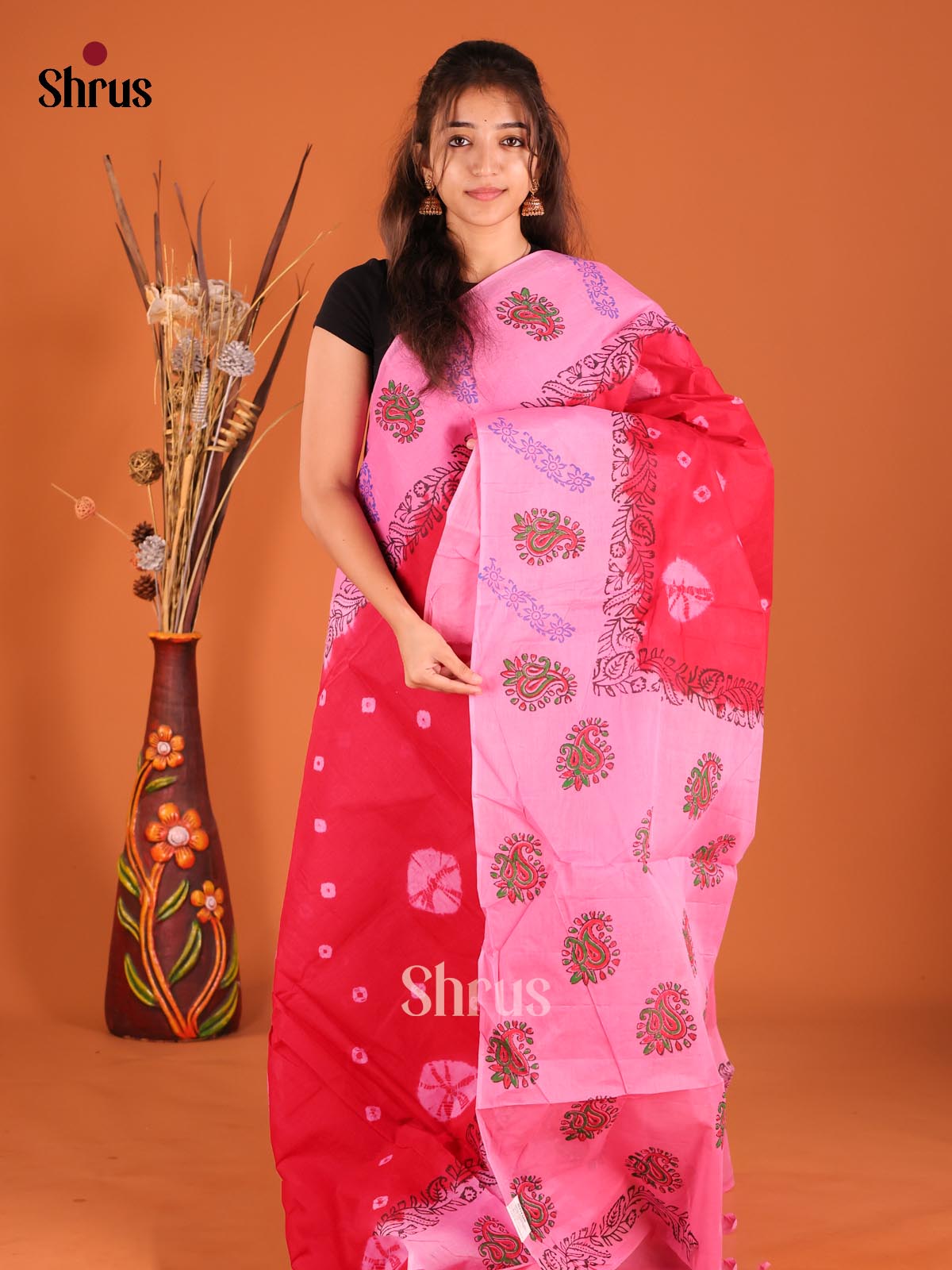 DFS06696 - Cotton Saree - Shop on Shrus.com
