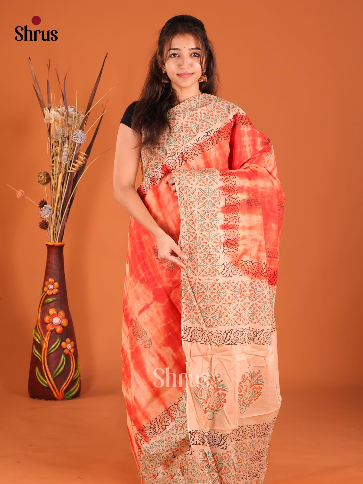 DFS06697 - Cotton Saree - Shop on Shrus.com