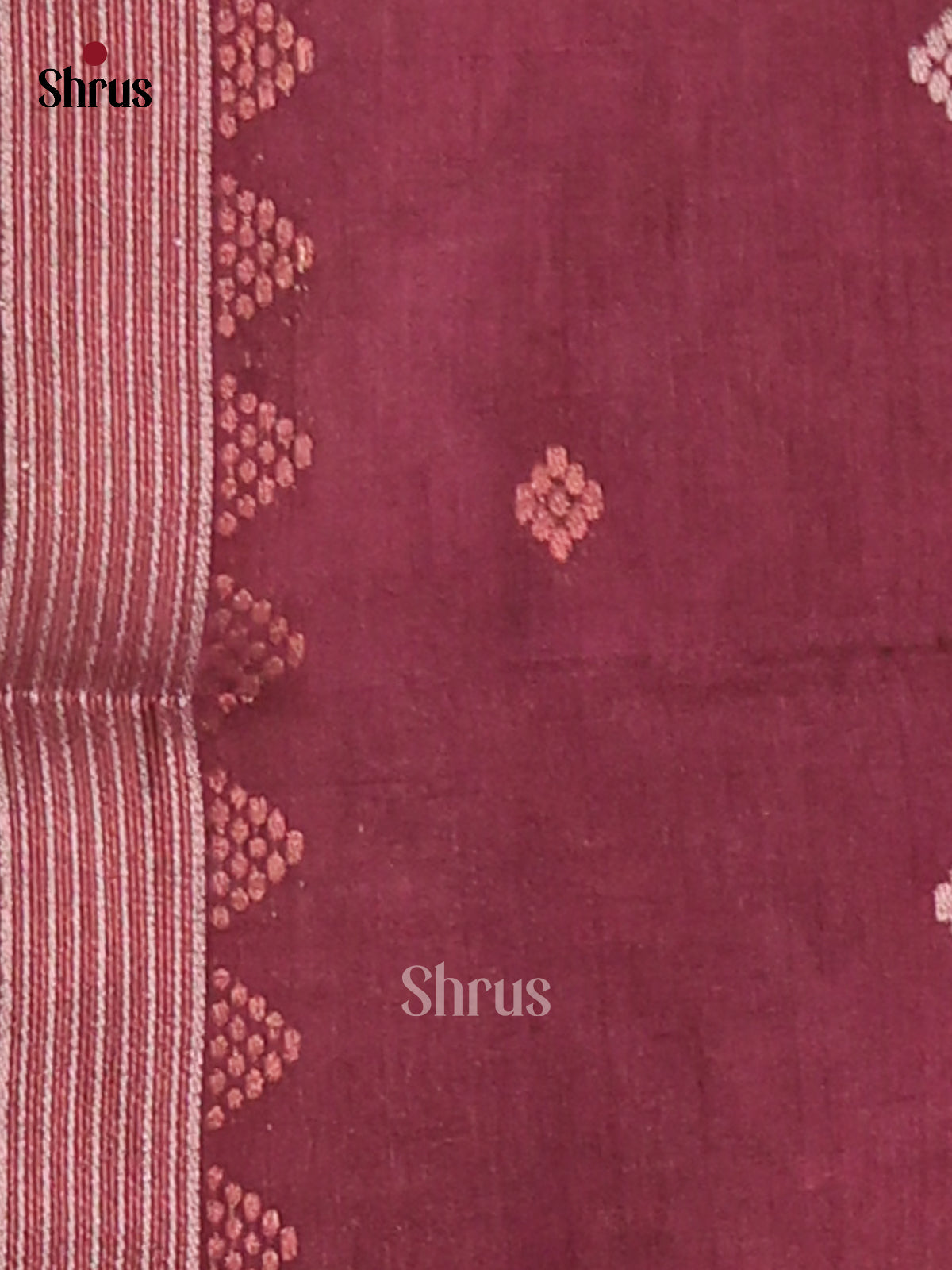 Black & Maroon - Semi Tussar Saree