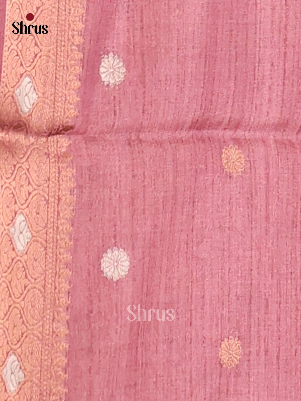 Brown & Maroon - Semi Tussar Saree