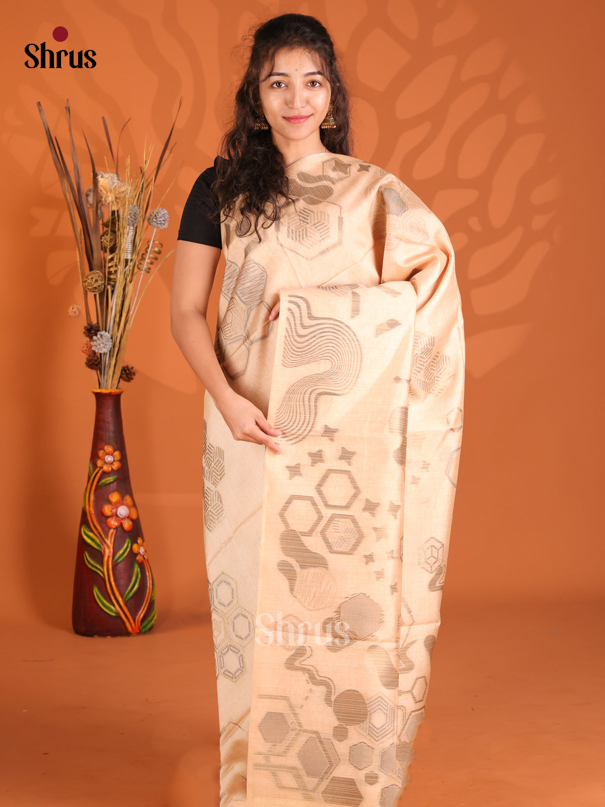 Chikoo- Semi Tussar Saree