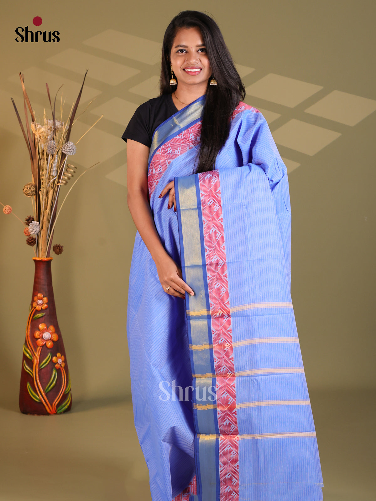 Blue - South Cotton Saree