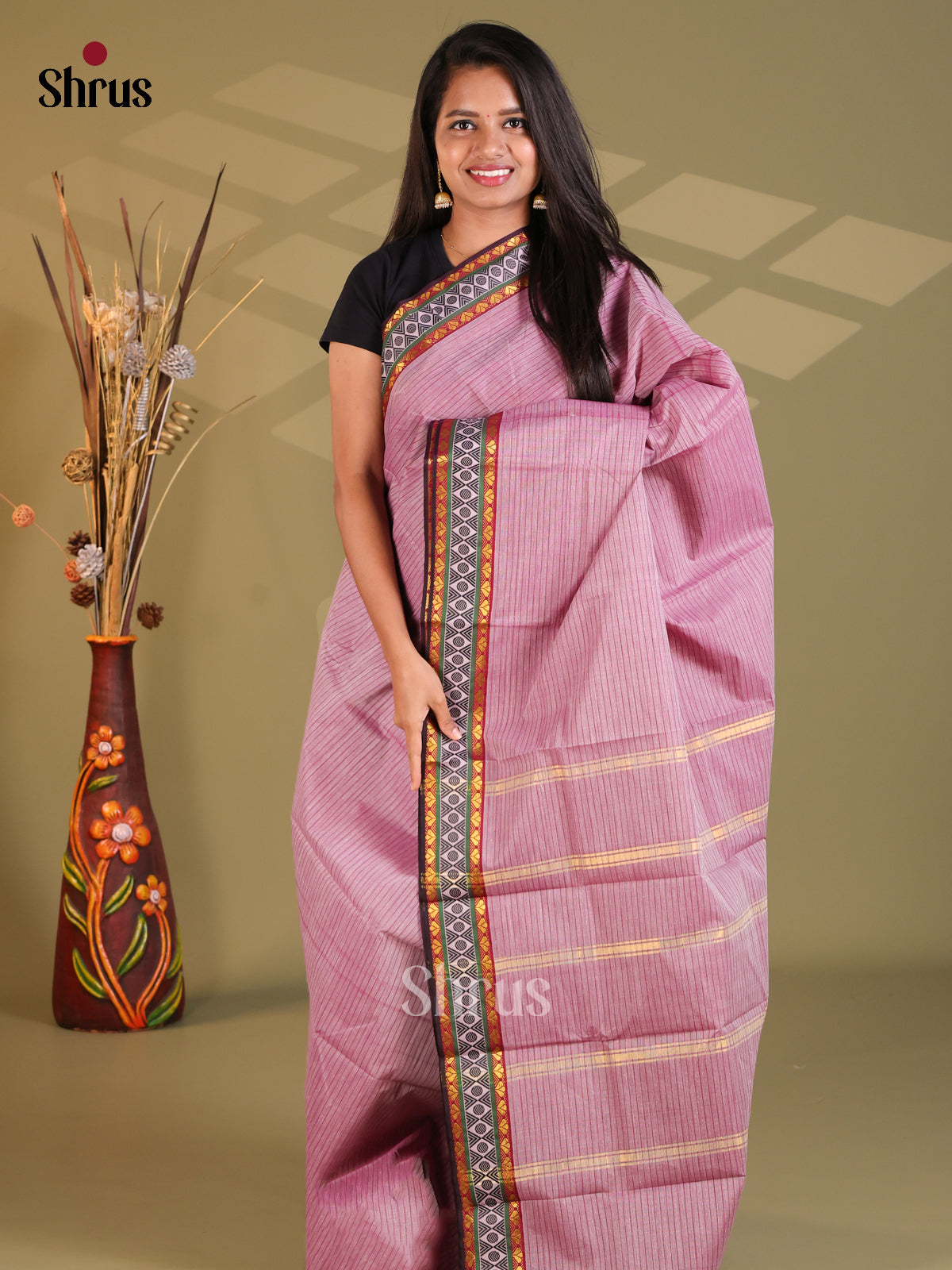 Lavender - South Cotton Saree - Shop on Shrus.com