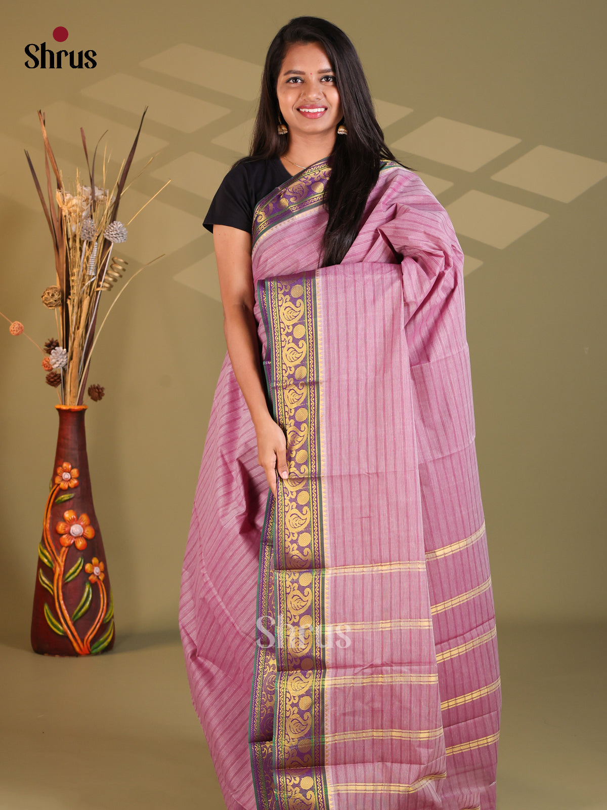 Lavender & Violet - South Cotton Saree - Shop on Shrus.com