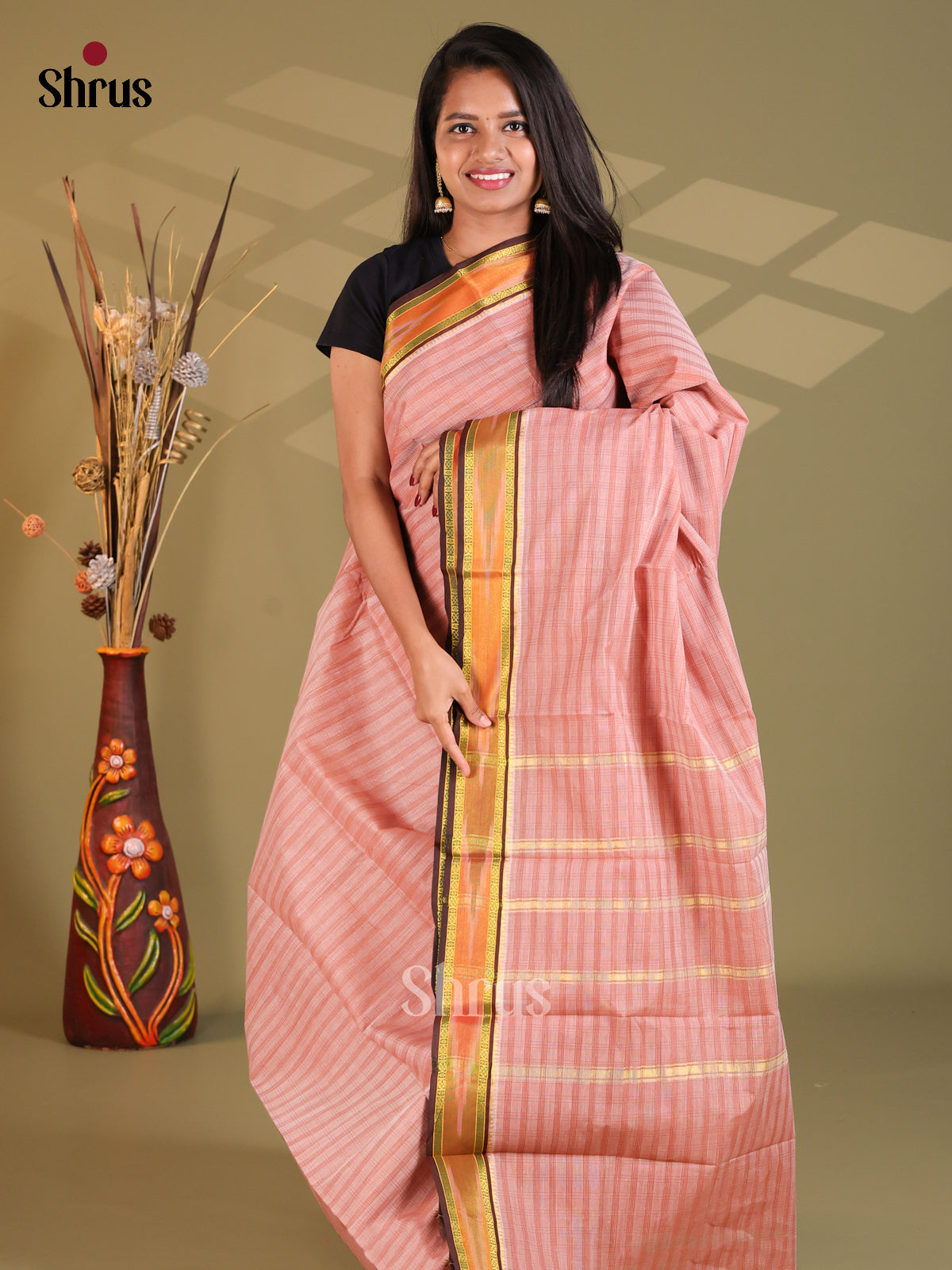 Dusty Pink - South Cotton Saree
