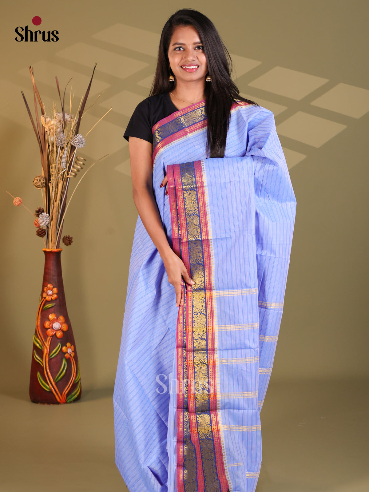 Blue - South Cotton Saree