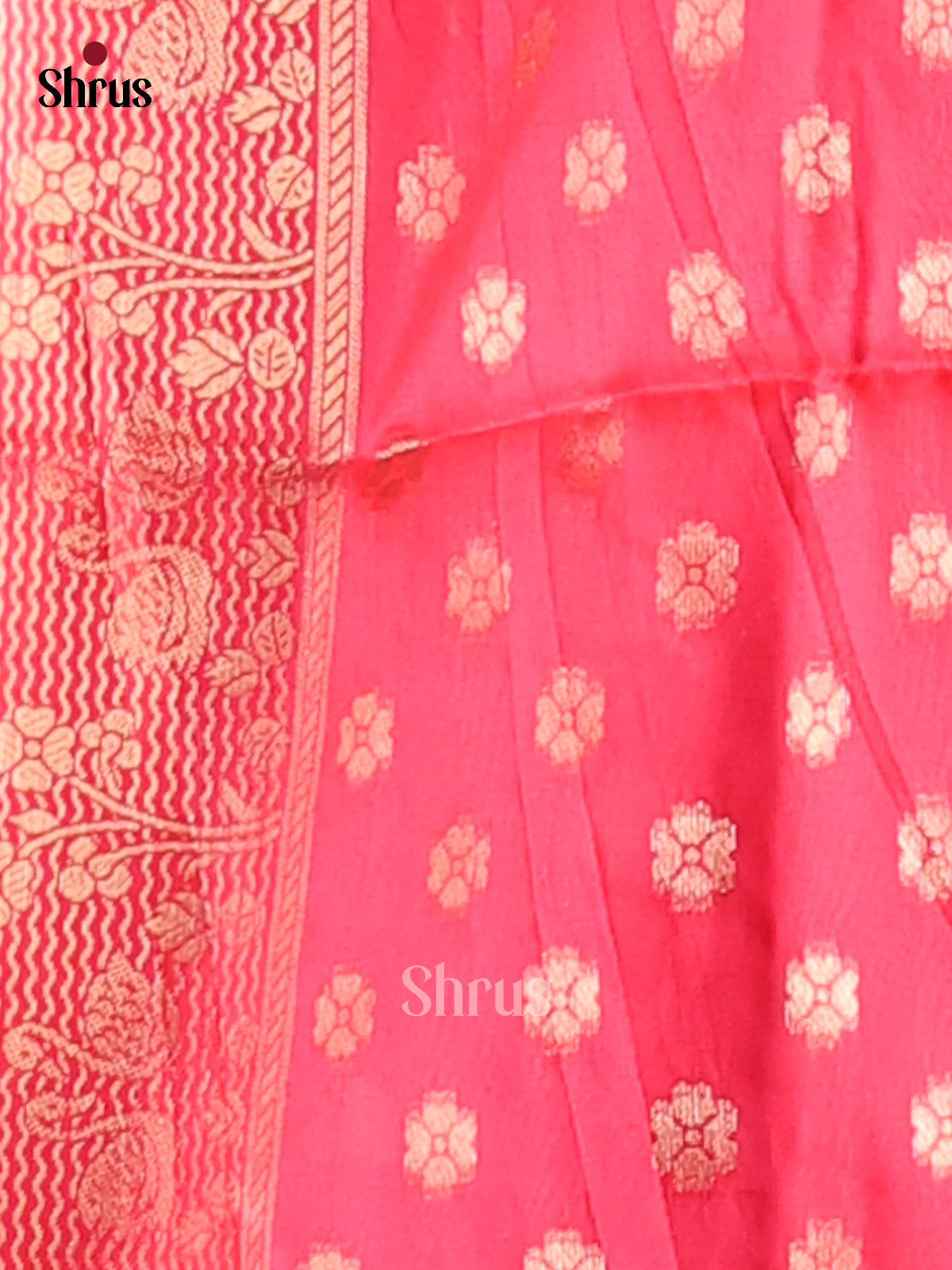 Pink - Semi Softsilk Saree - Shop on Shrus.com