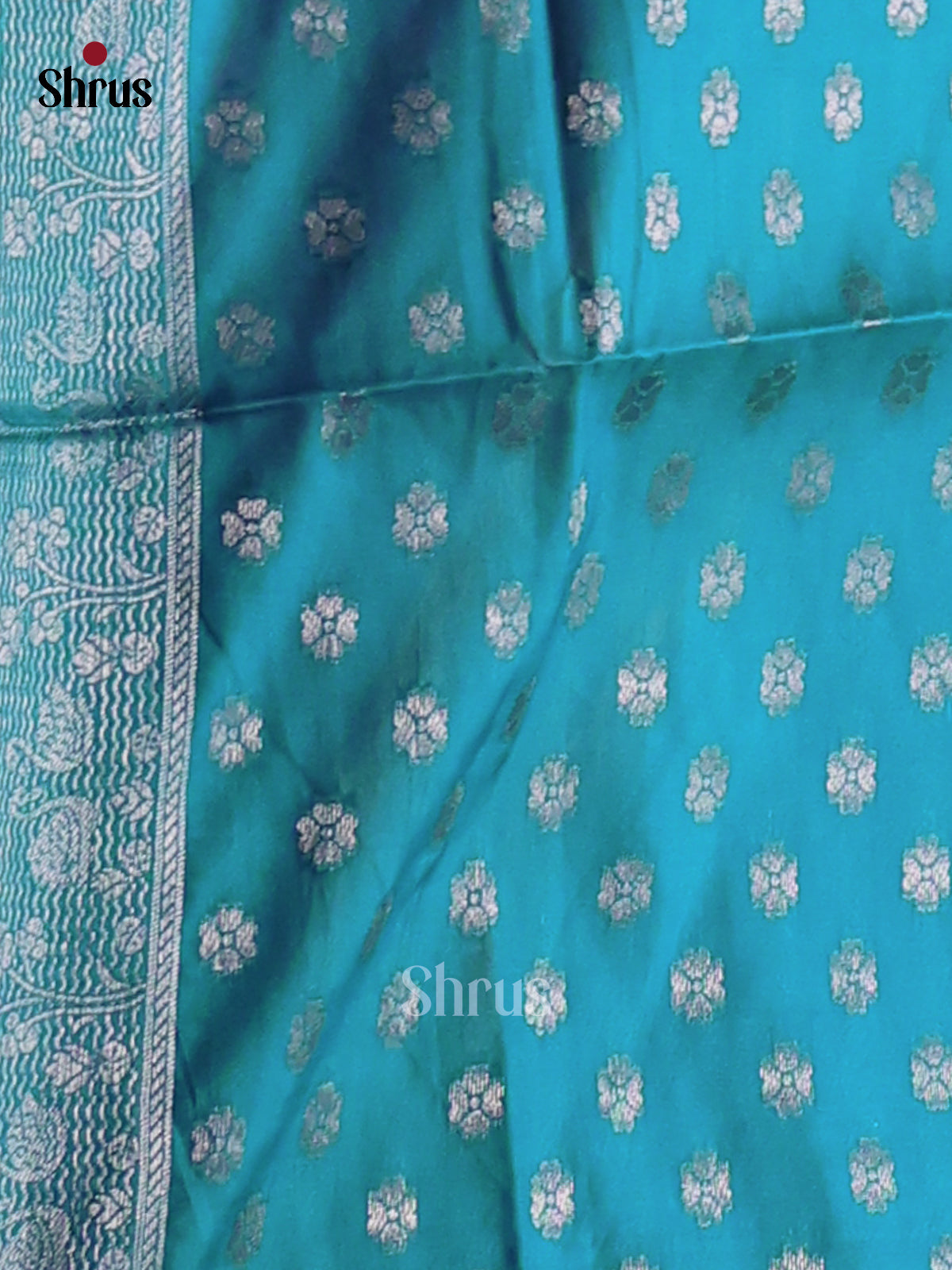 Teal - Semi Softsilk Saree