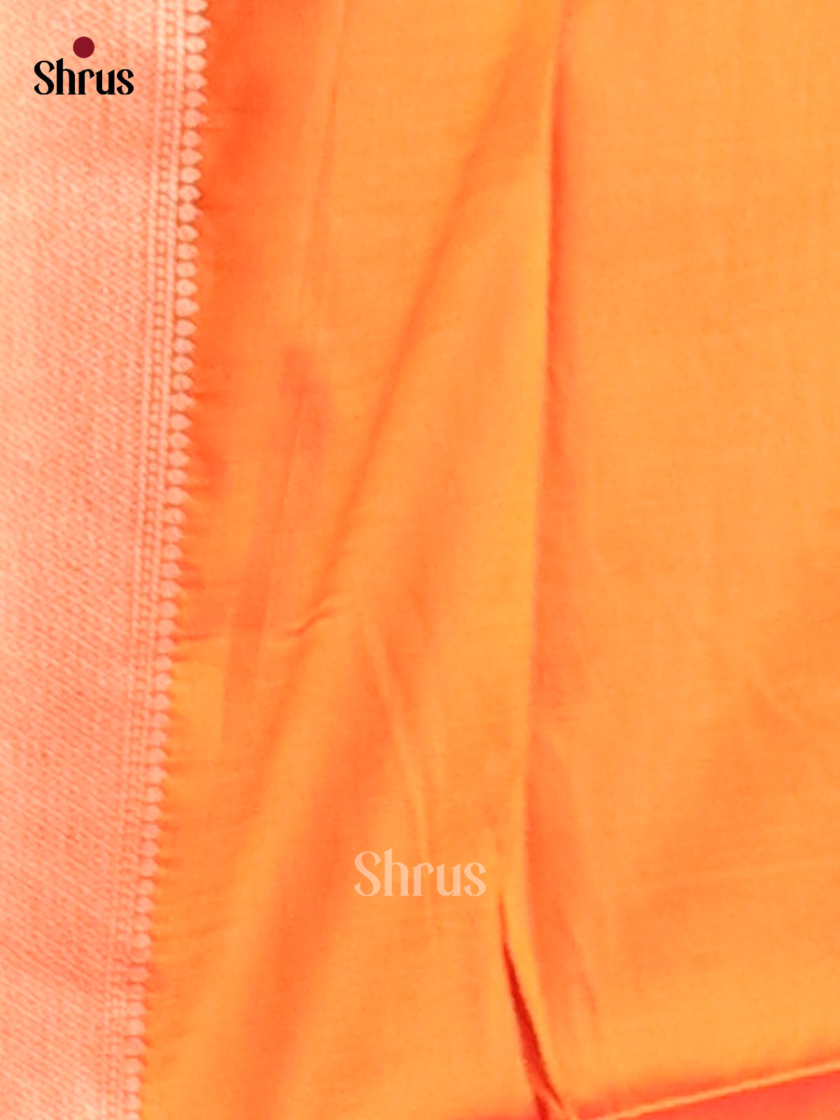 Orange - Semi Softsilk Saree - Shop on Shrus.com