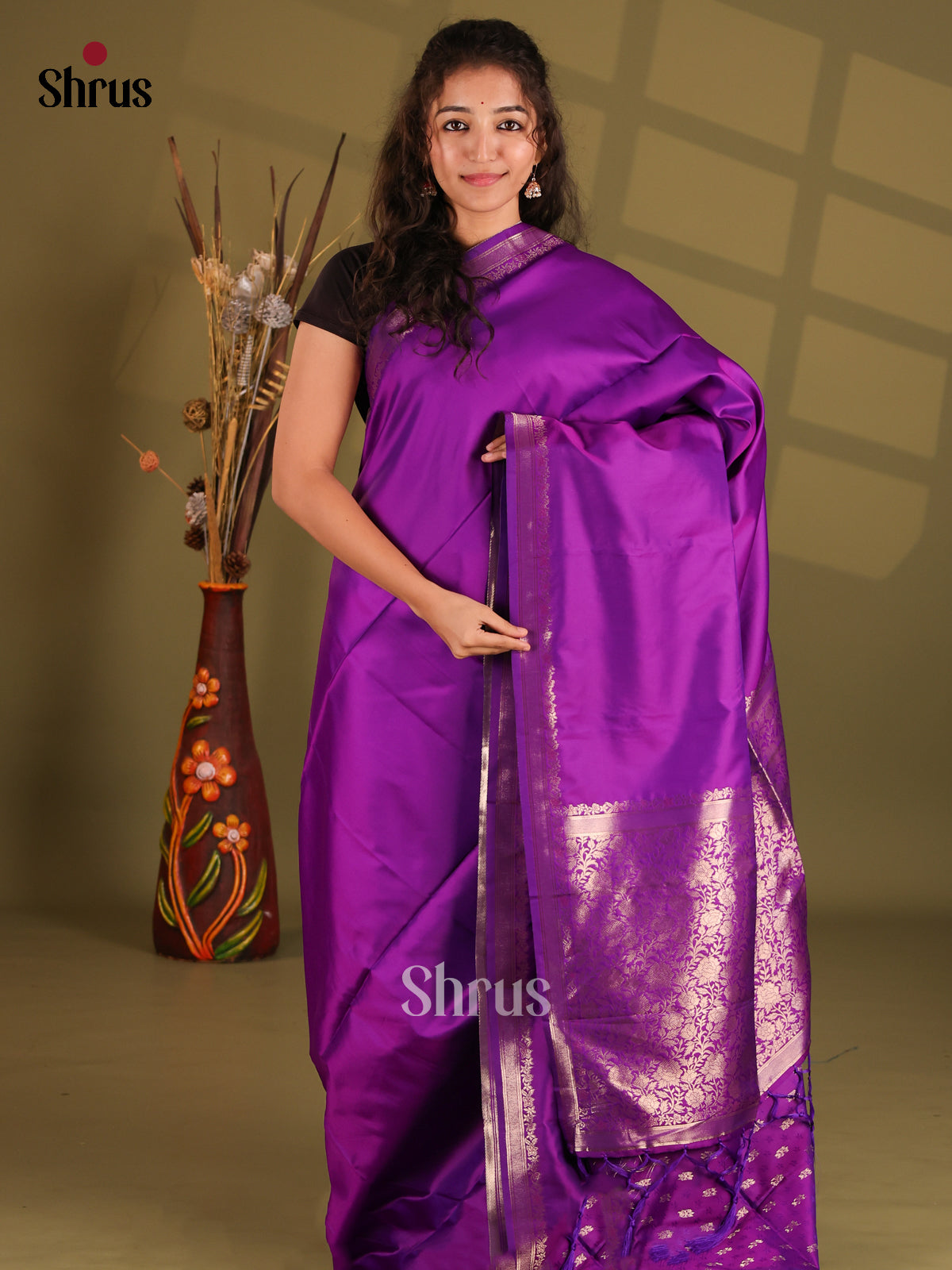Violet - Semi Softsilk Saree