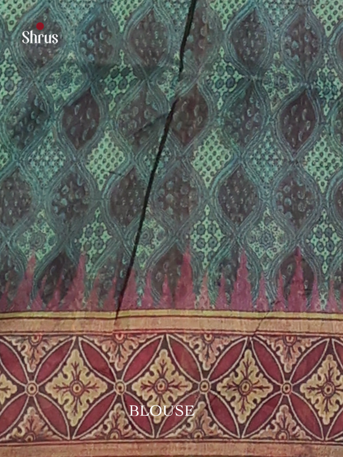 Blue & Green - Semi Kantha Saree