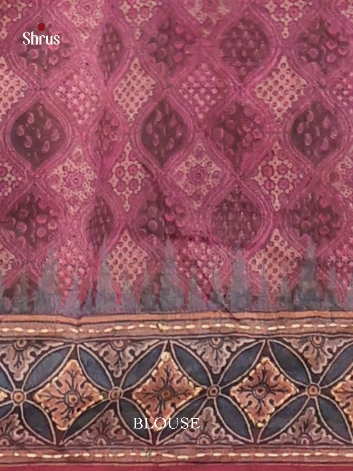 Purple & Maroon - Semi Kantha Saree