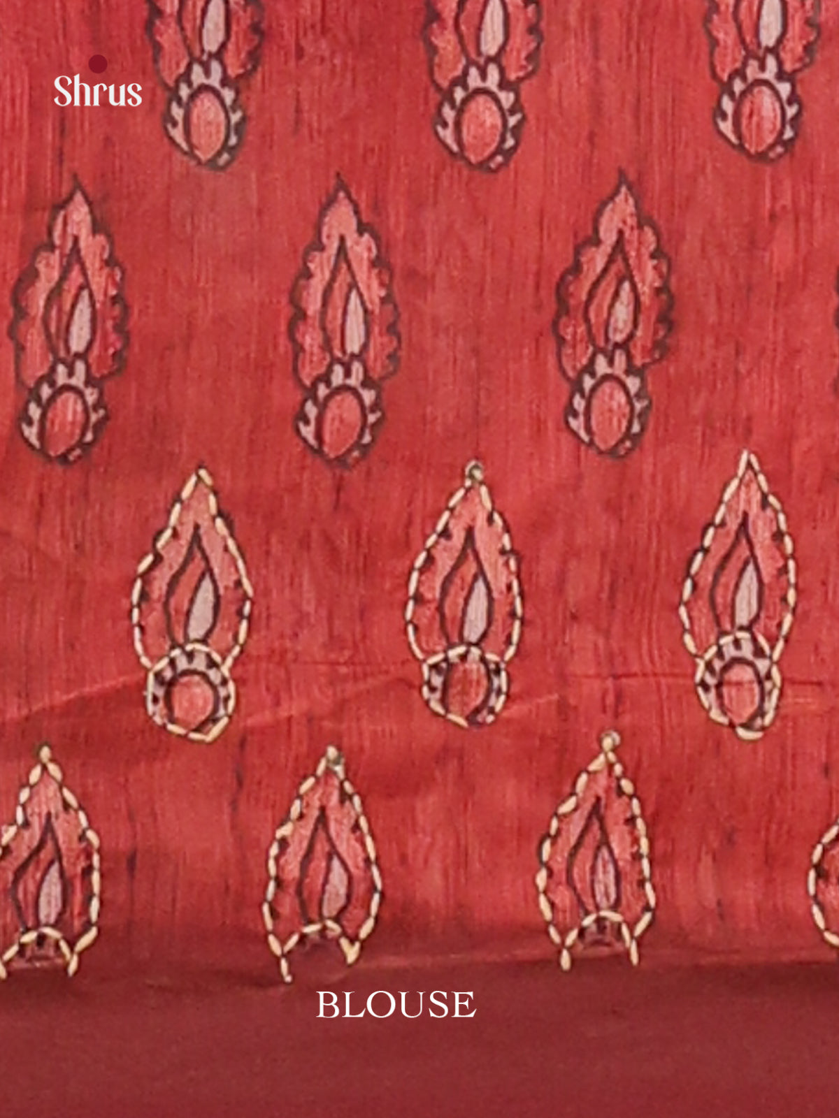 Red - Semi Kantha Saree - Shop on Shrus.com