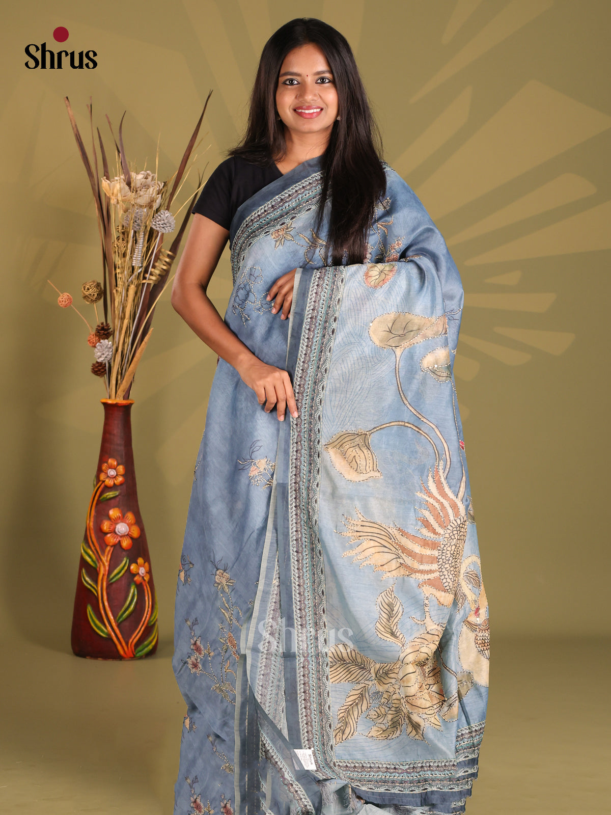 Blue - Semi Kantha Saree