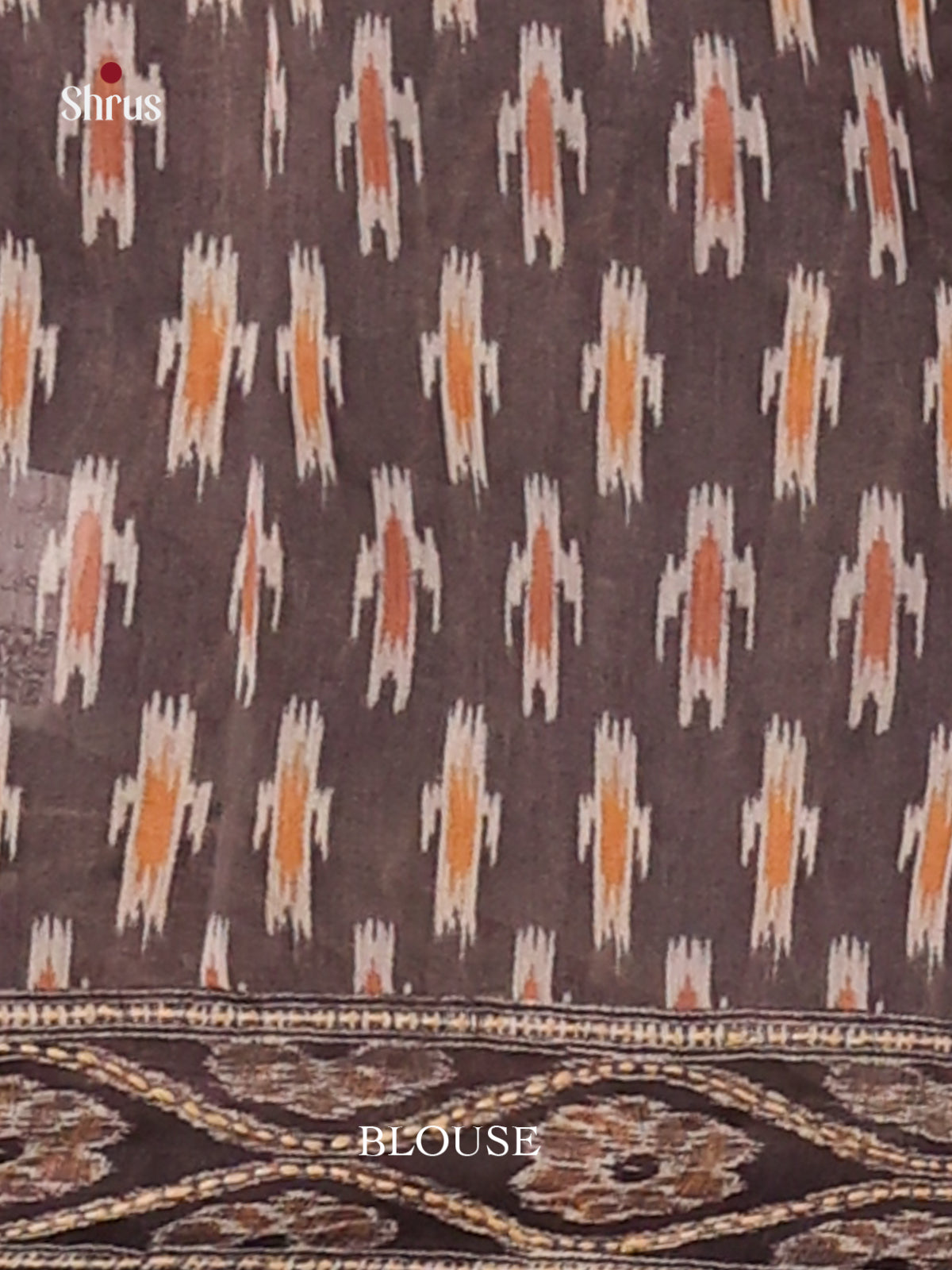 Grey & Black - Semi Kantha Saree