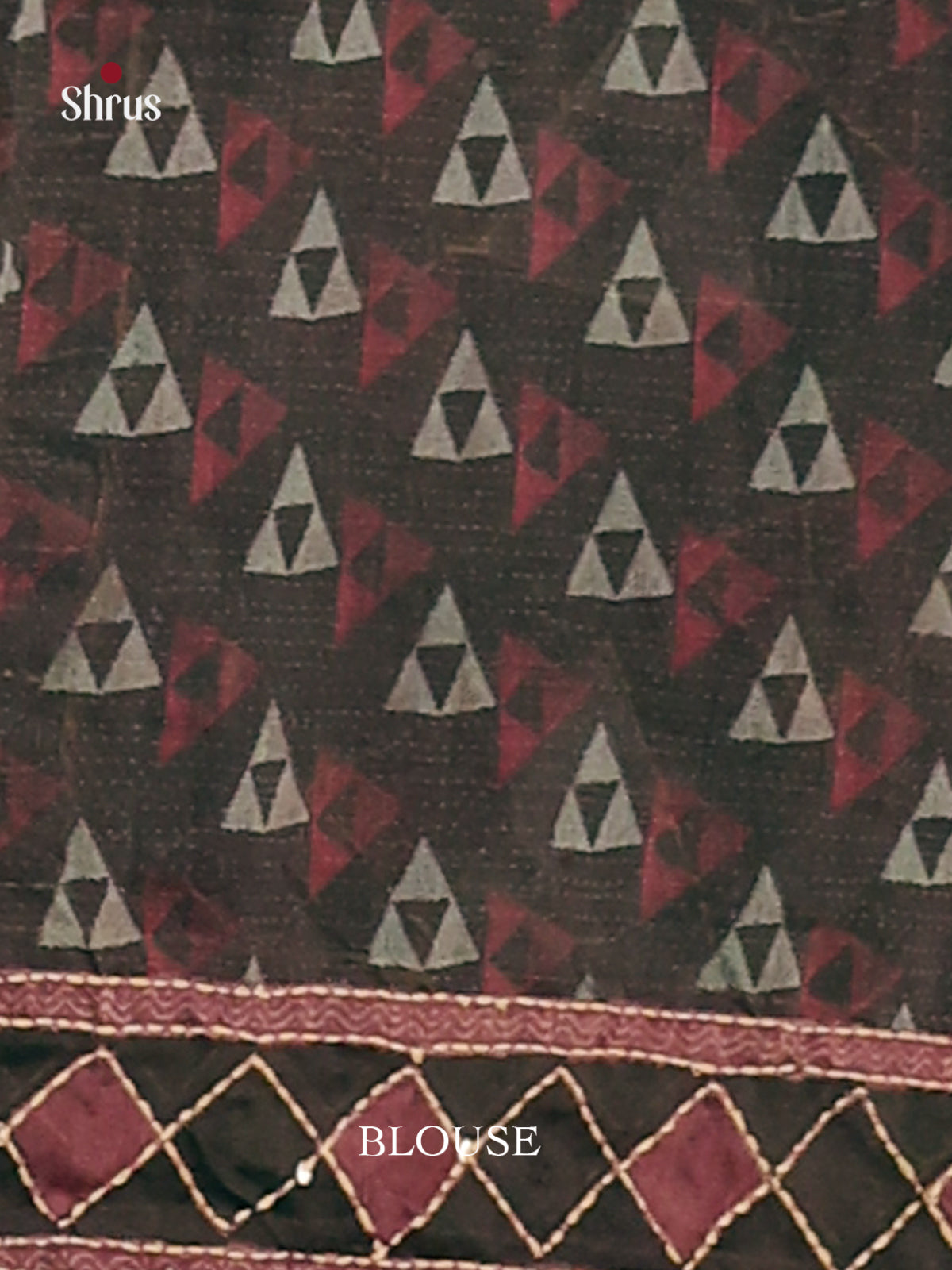 Black & Maroon- Semi Kantha Saree