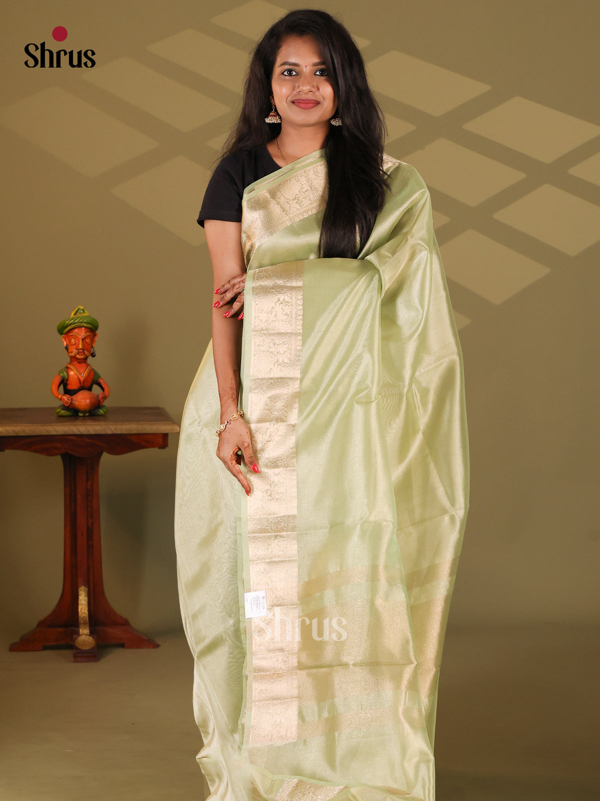 Lite Green - Semi Tissue Saree