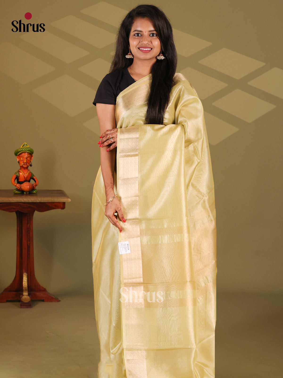Green - Semi Tissue Saree