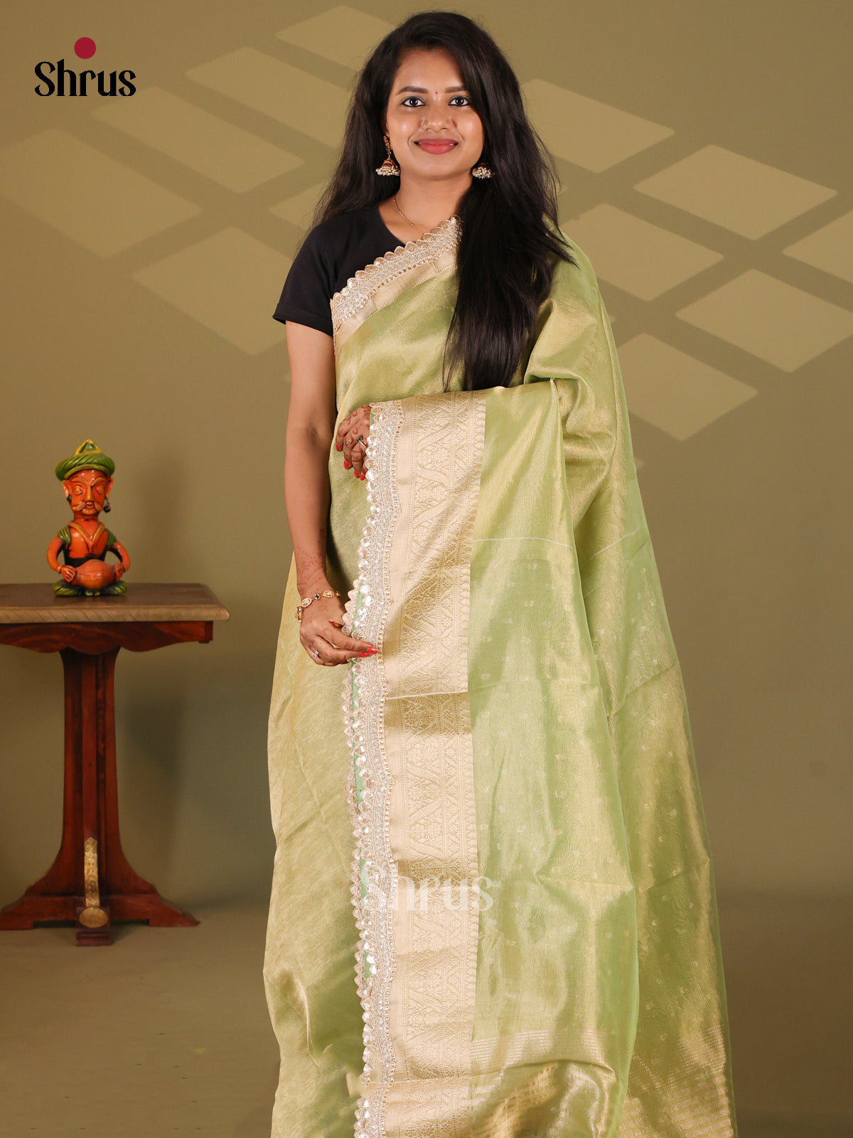 Lite Green - Semi Tissue Saree
