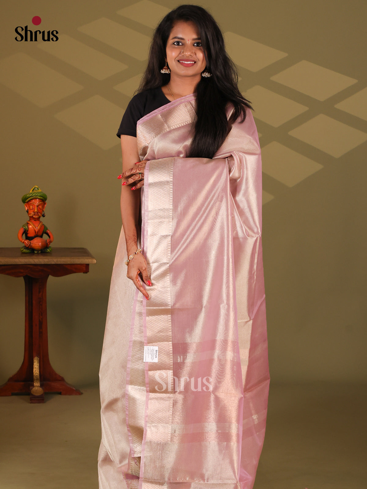 Mild Lavender- Semi Tissue Saree - Shop on Shrus.com