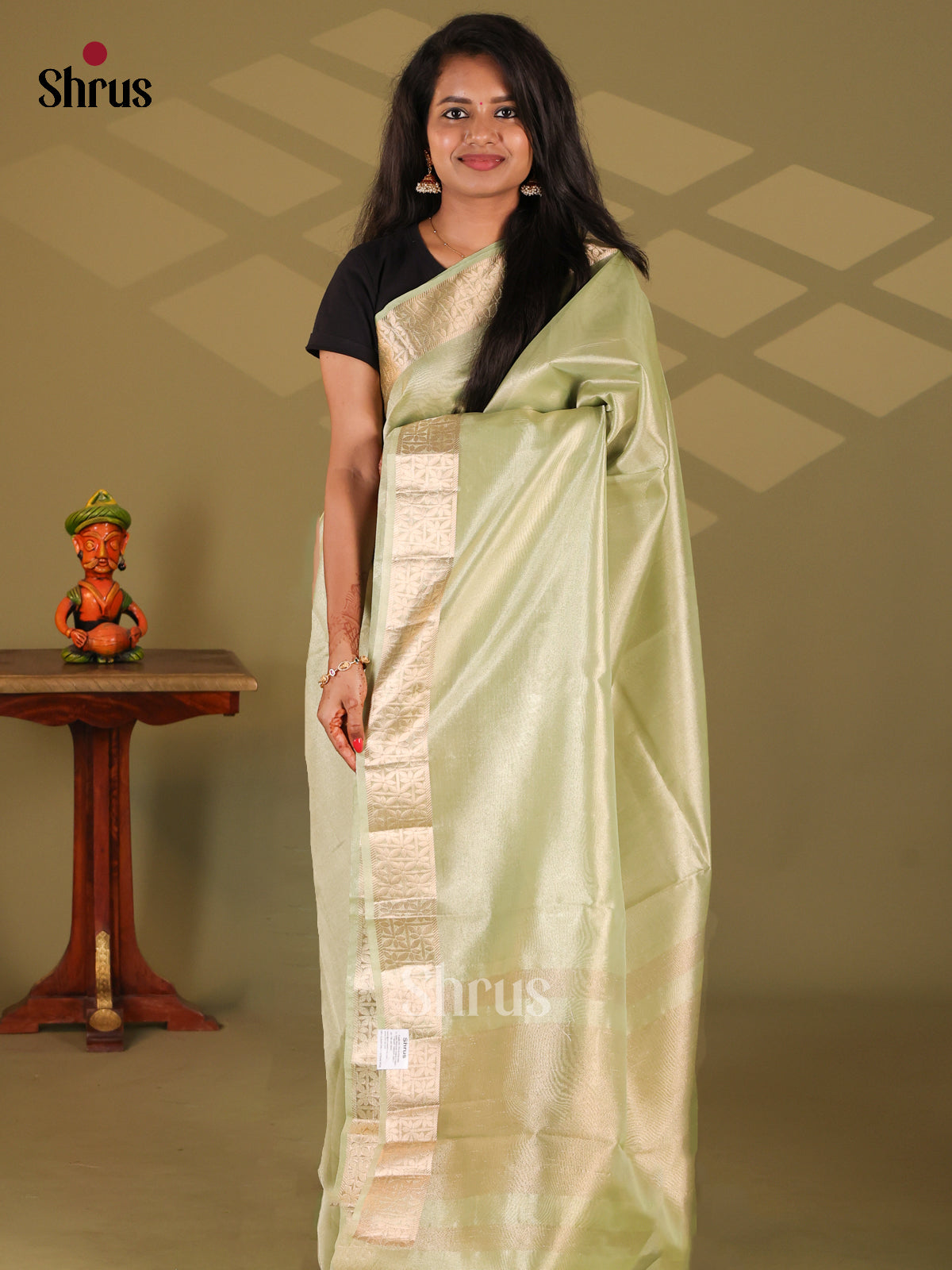Lite Green- Semi Tissue Saree