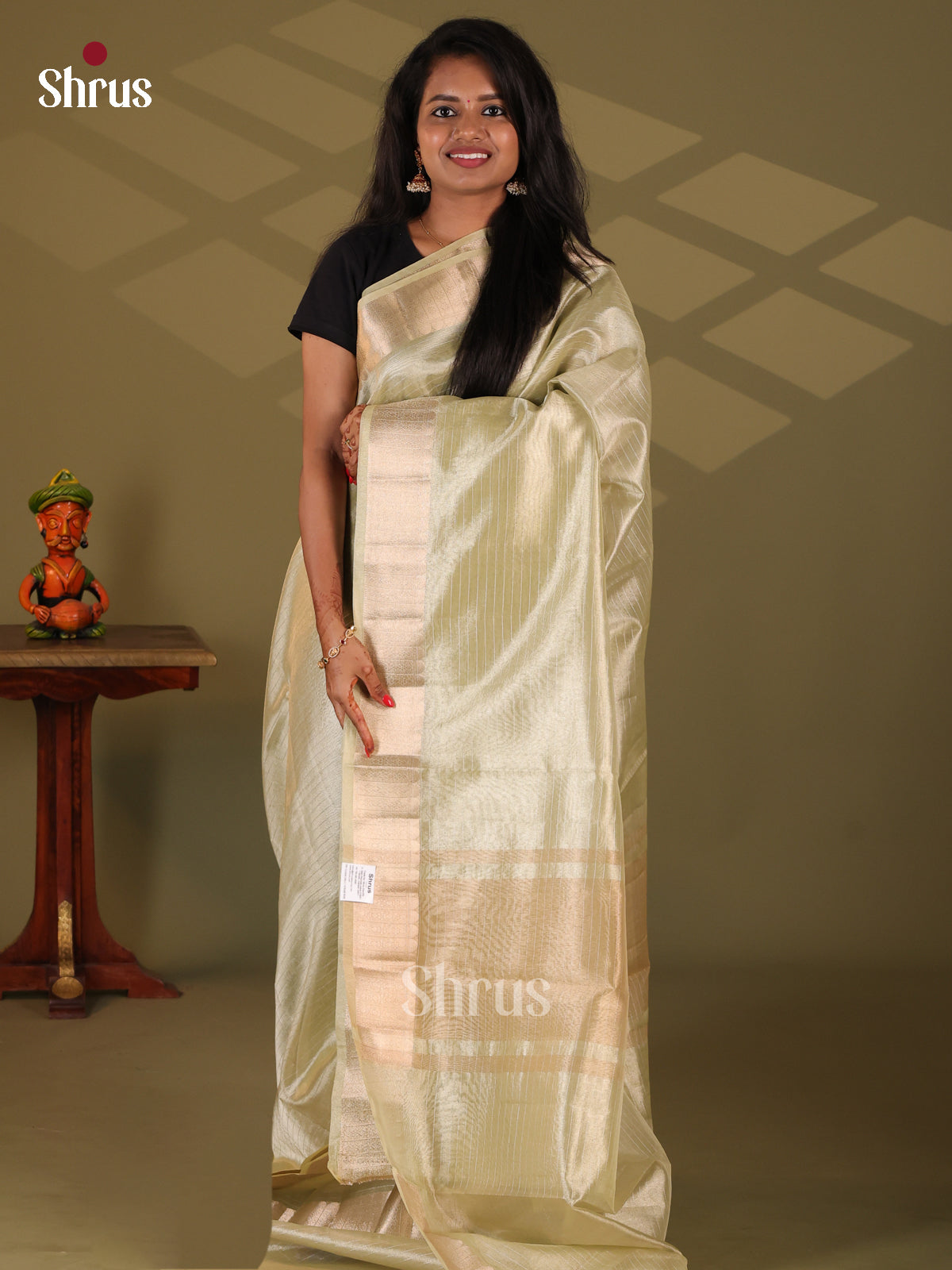 Lite Green - Semi Tissue Saree