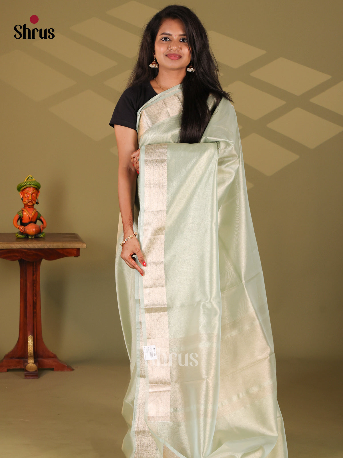 Lite Green - Semi Tissue Saree