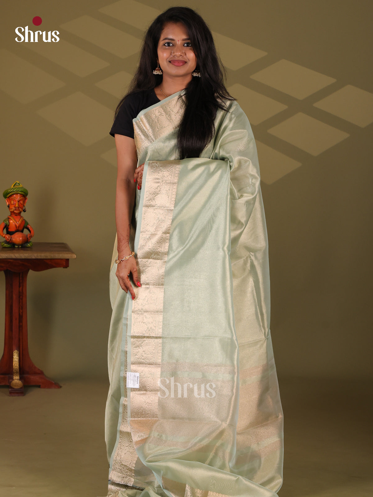 Green - Semi Tissue Saree