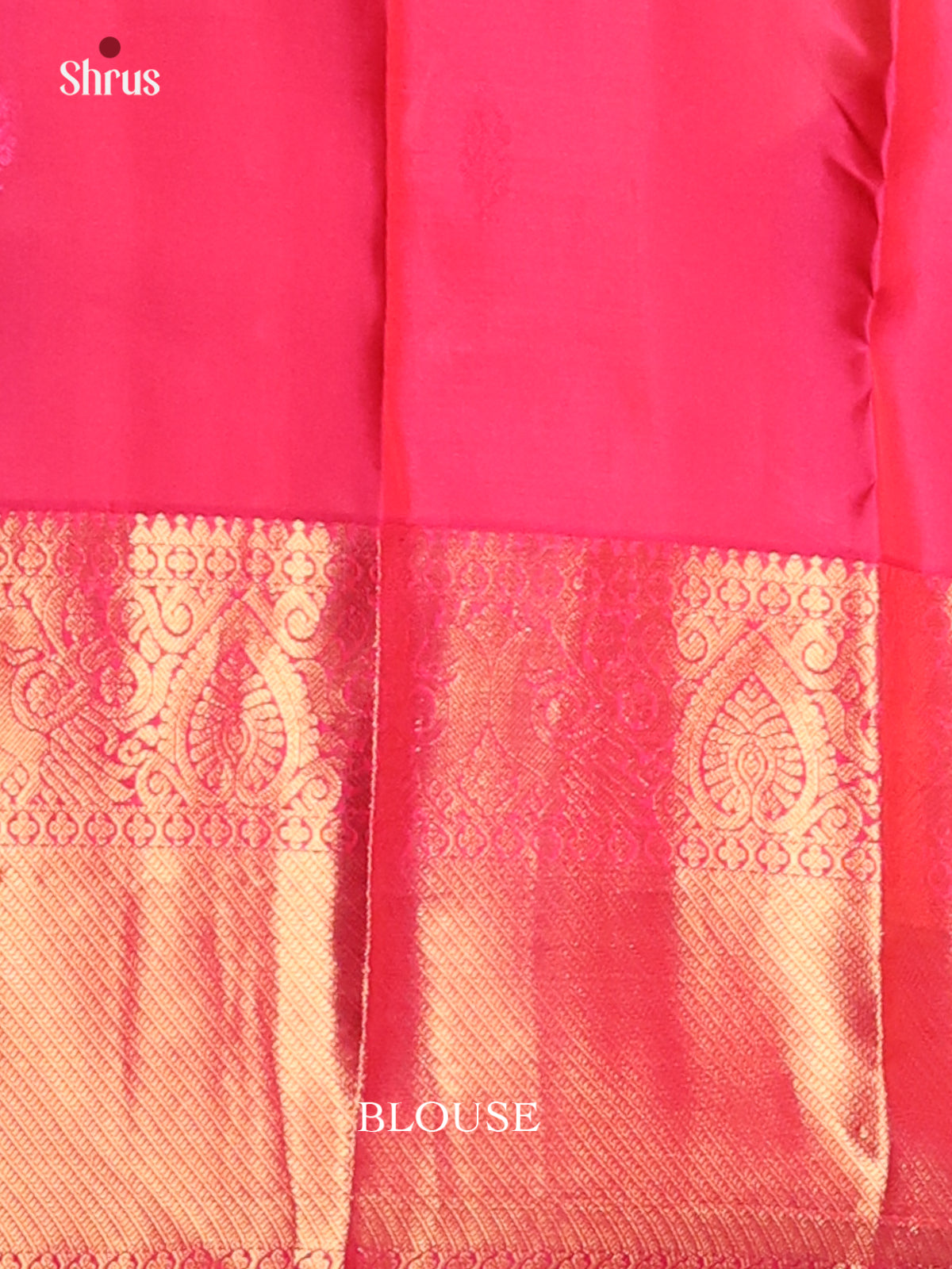Blue and Pink Kanchipuram silk Saree with zari peacock in circle motifs border-2