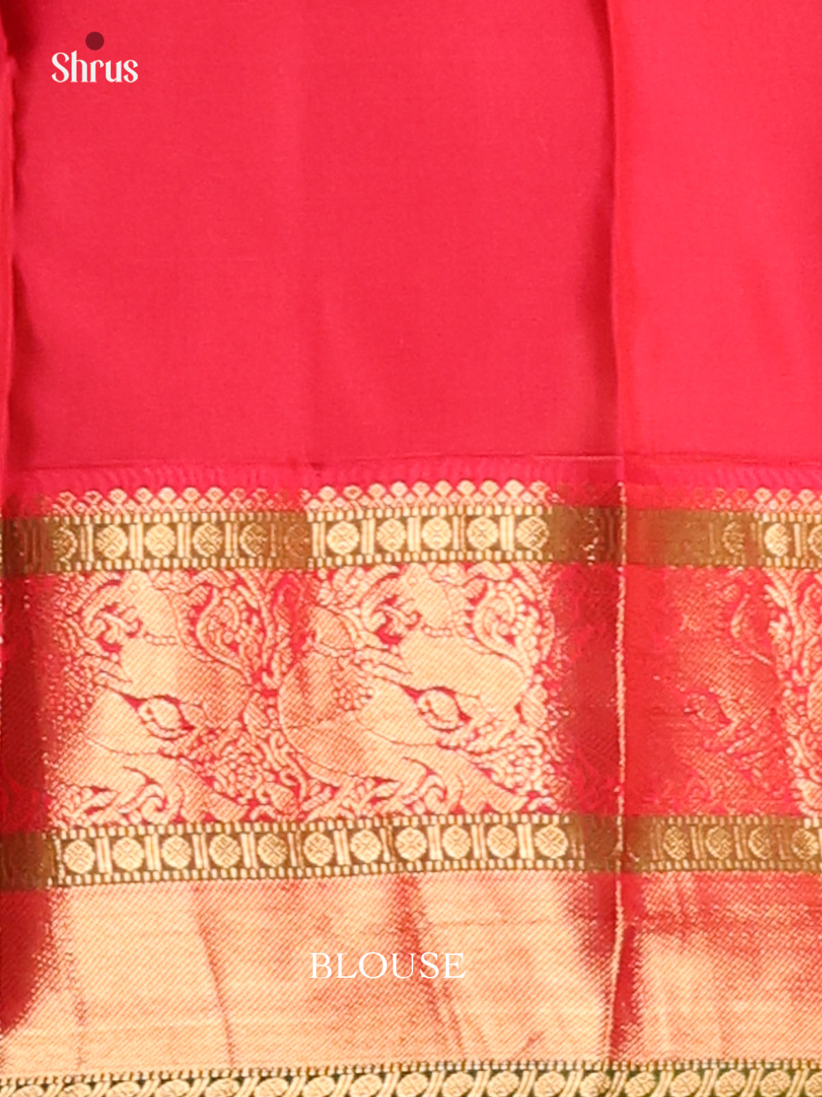 Mustardy Green & Red Kanchipuram silk Saree with rich traditional korvai zari border - Shop on Shrus.com