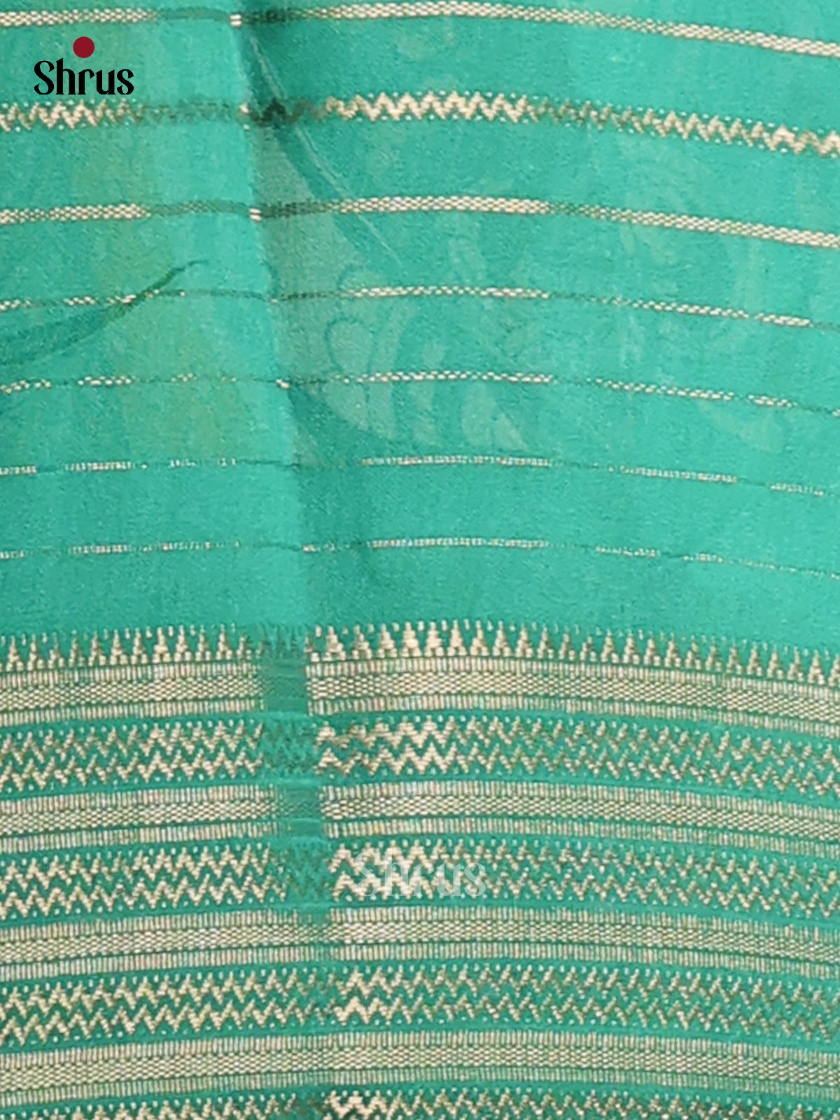 Grey & Teal- Semi Mysoresilk Saree - Shop on Shrus.com