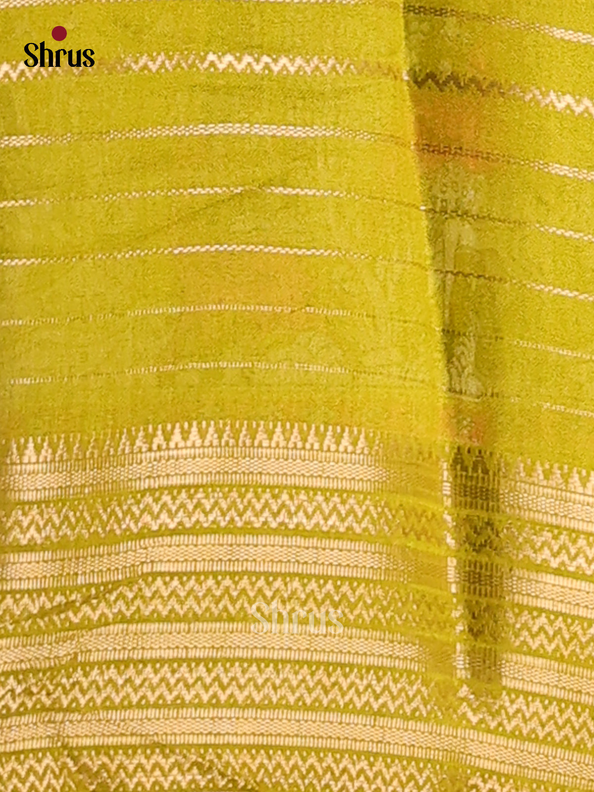 Lime Green - Semi Mysoresilk Saree - Shop on Shrus.com