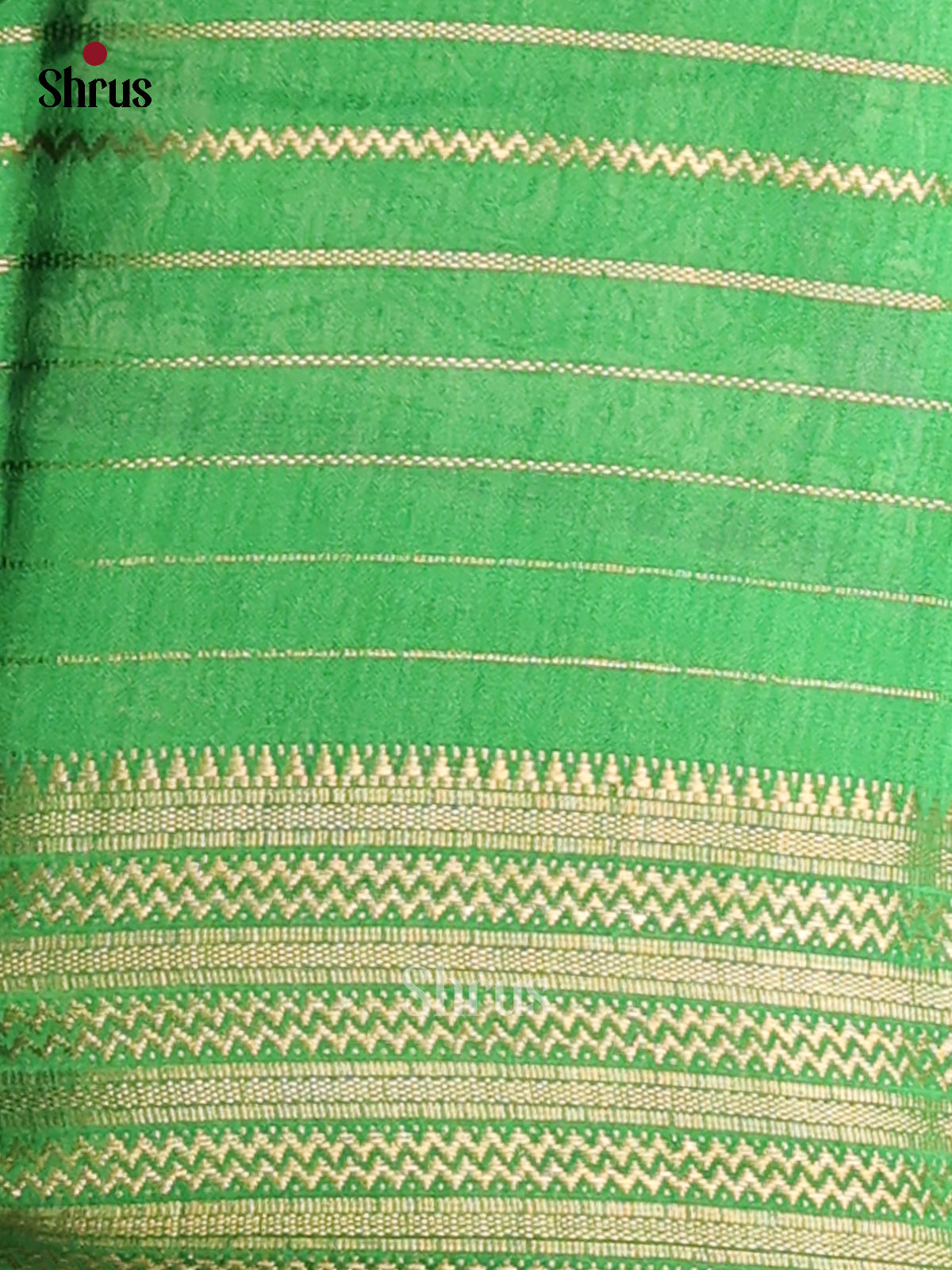 Blue & Green - Semi Mysoresilk Saree
