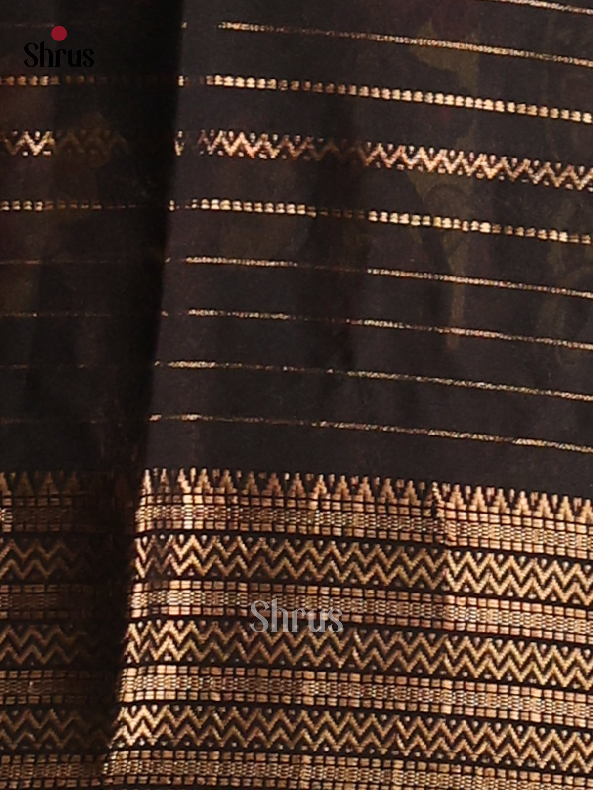 Yellow & Black - Semi Mysoresilk Saree