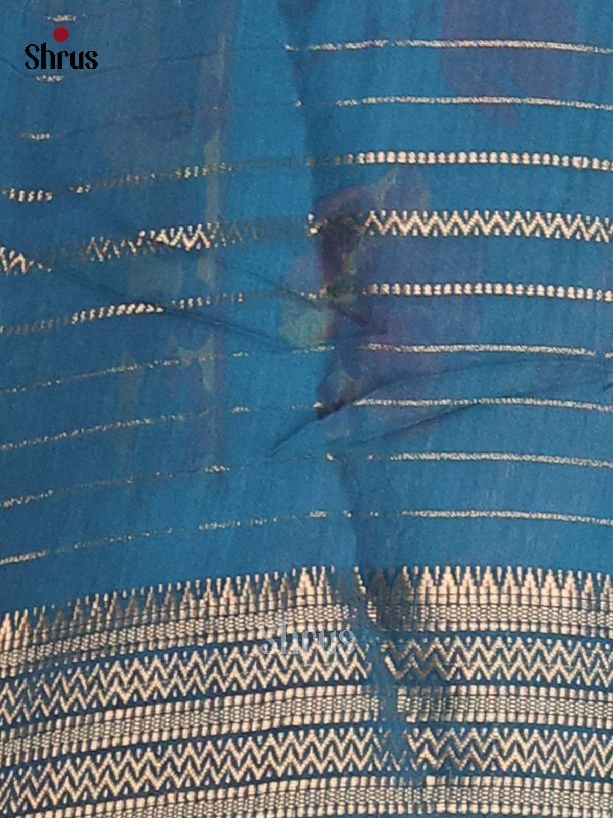 Purple & Blue - Semi Mysoresilk Saree