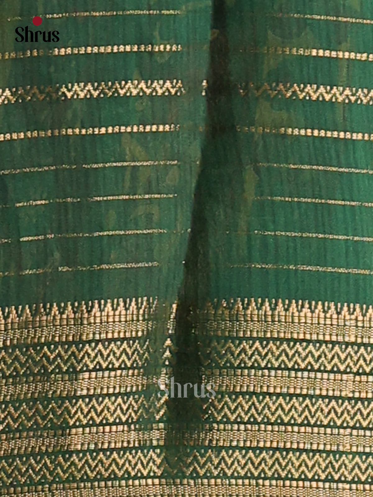 Maroon & Green - Semi Mysoresilk Saree