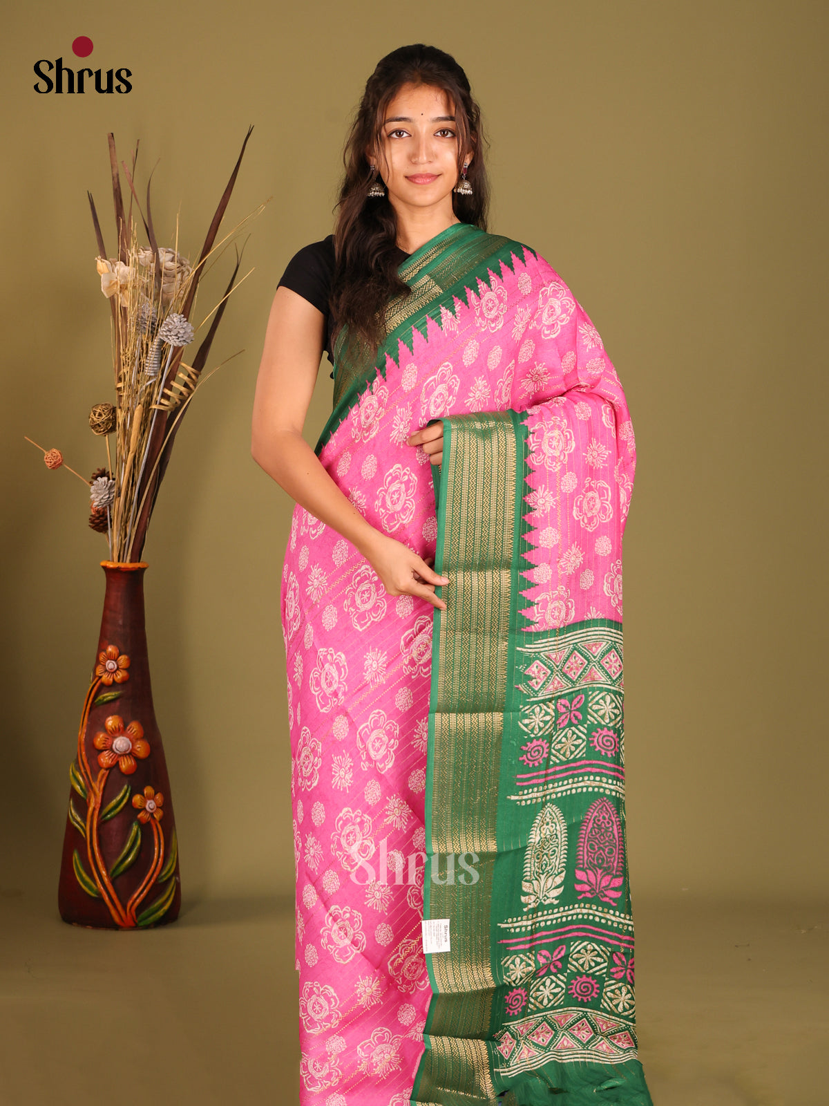 DFS09134 - Semi Mysoresilk Saree - Shop on Shrus.com