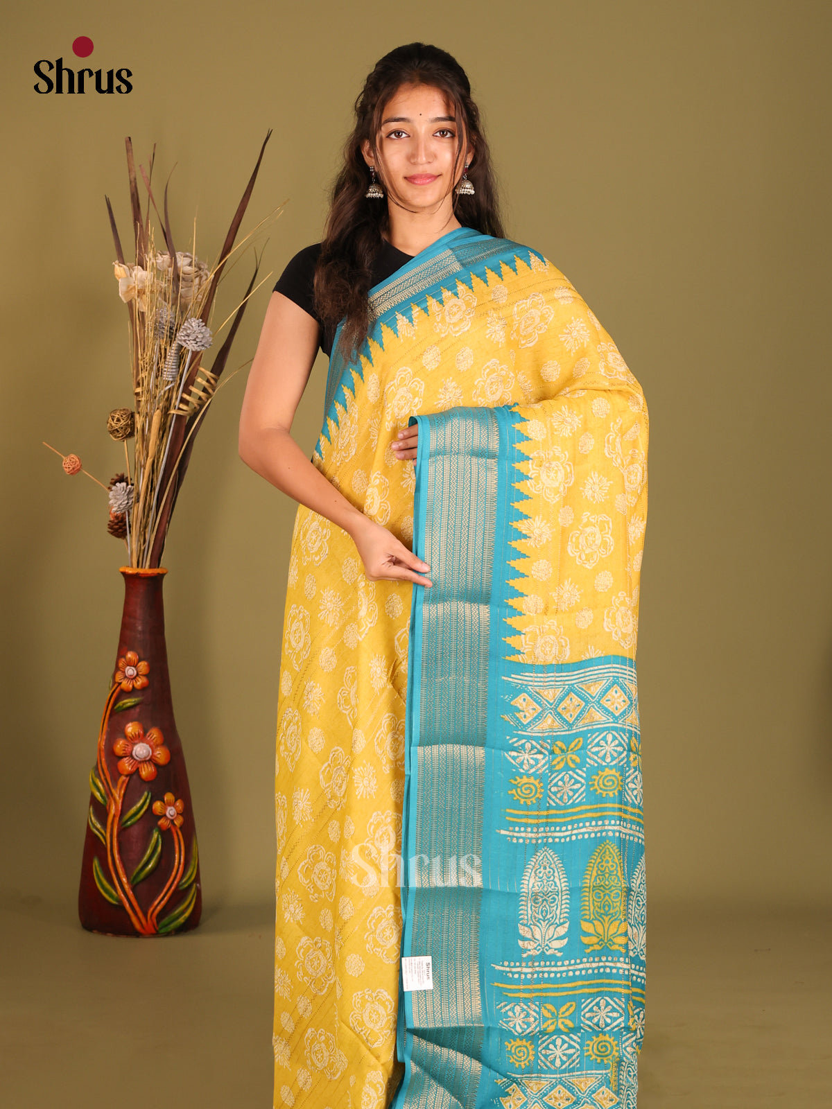 DFS09135 - Semi Mysoresilk Saree - Shop on Shrus.com