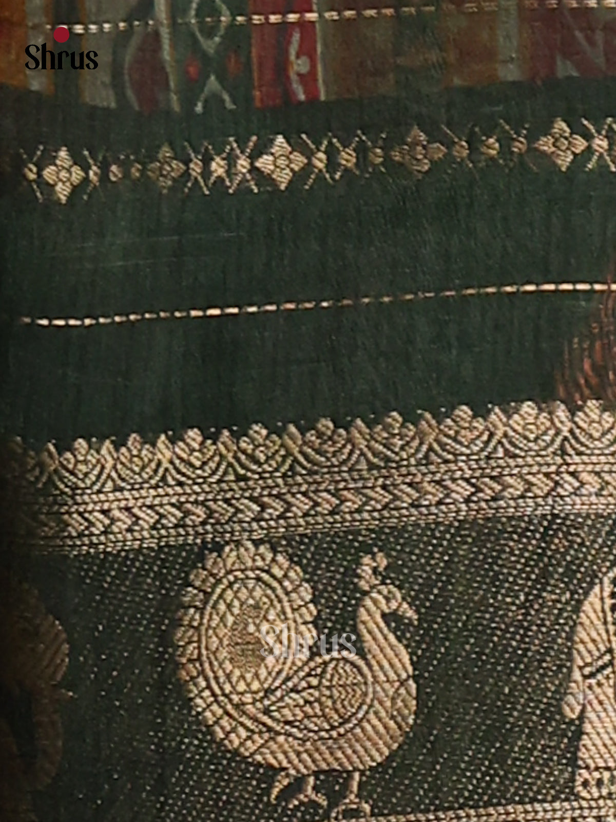 Pastel Green & Green - Semi Mysoresilk Saree - Shop on Shrus.com