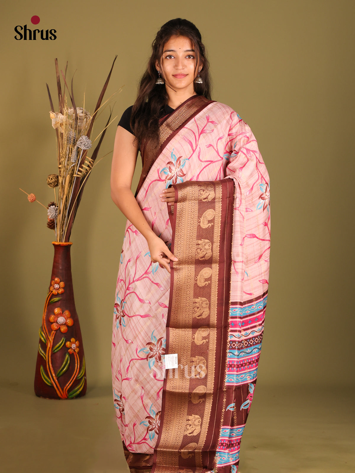 DFS09143 - Semi Mysoresilk Saree - Shop on Shrus.com