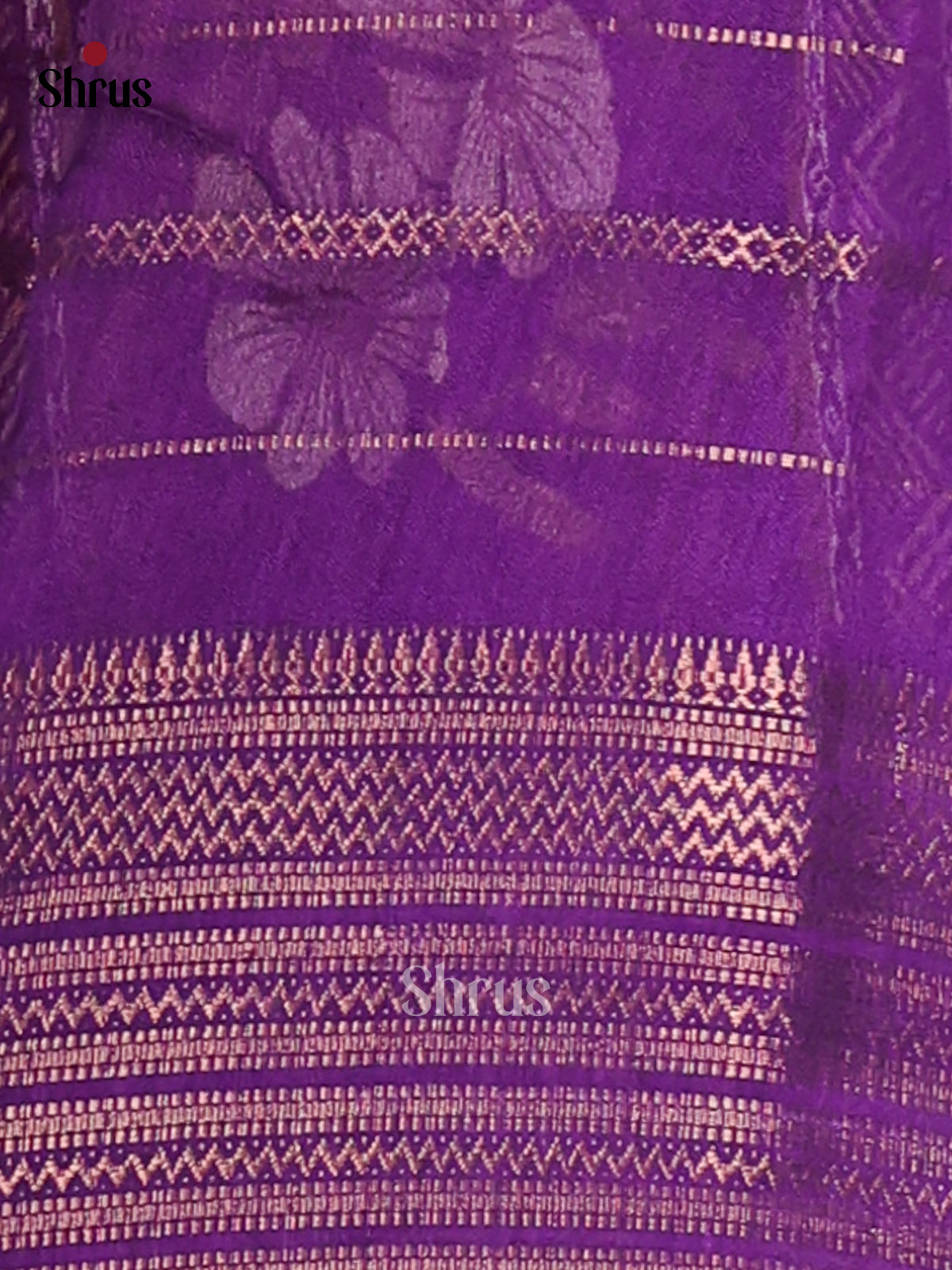 Sandal & Violet- Semi Mysoresilk Saree - Shop on Shrus.com