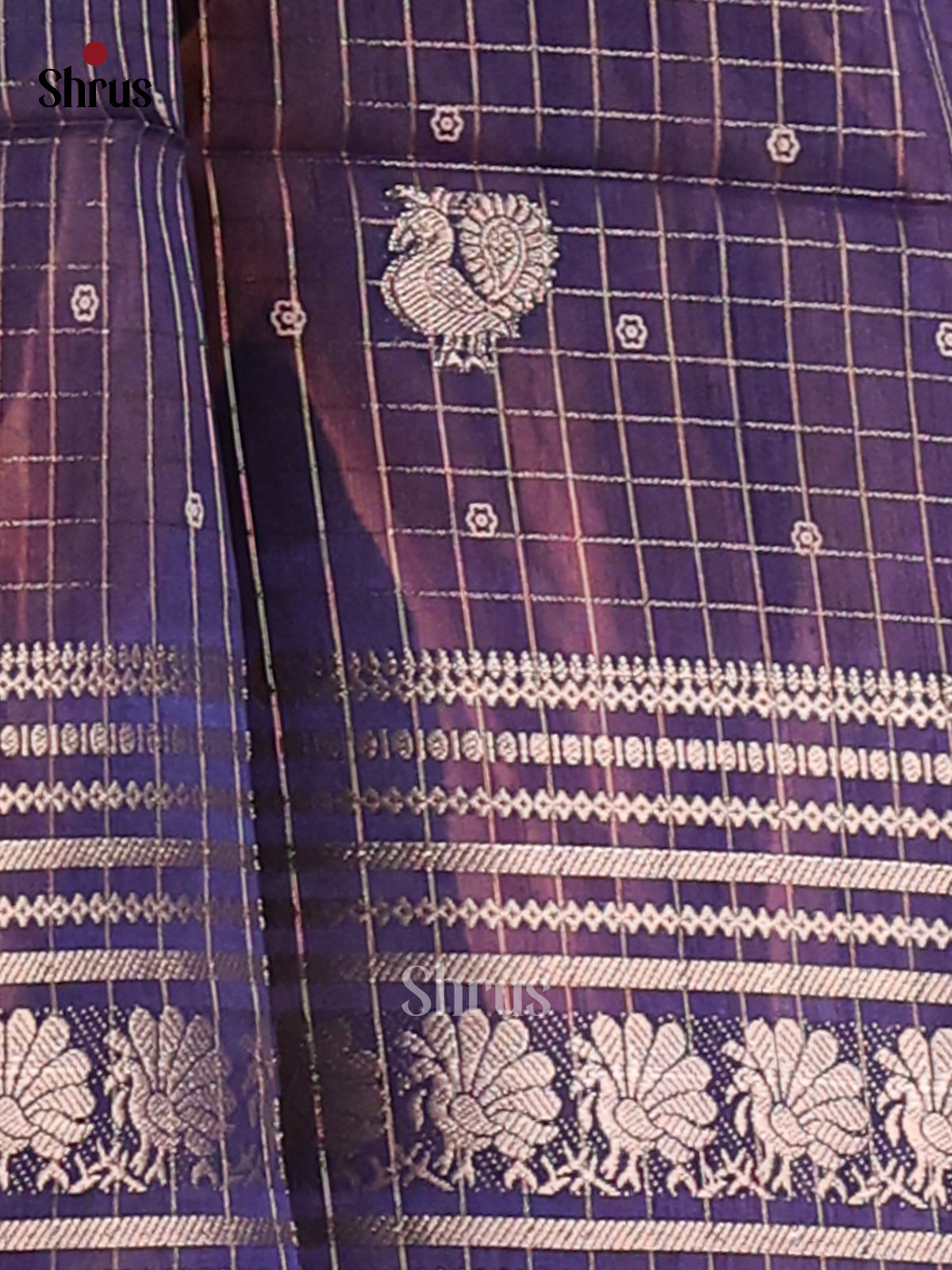 Light Blue & Blue - Semi Mysoresilk Saree - Shop on Shrus.com