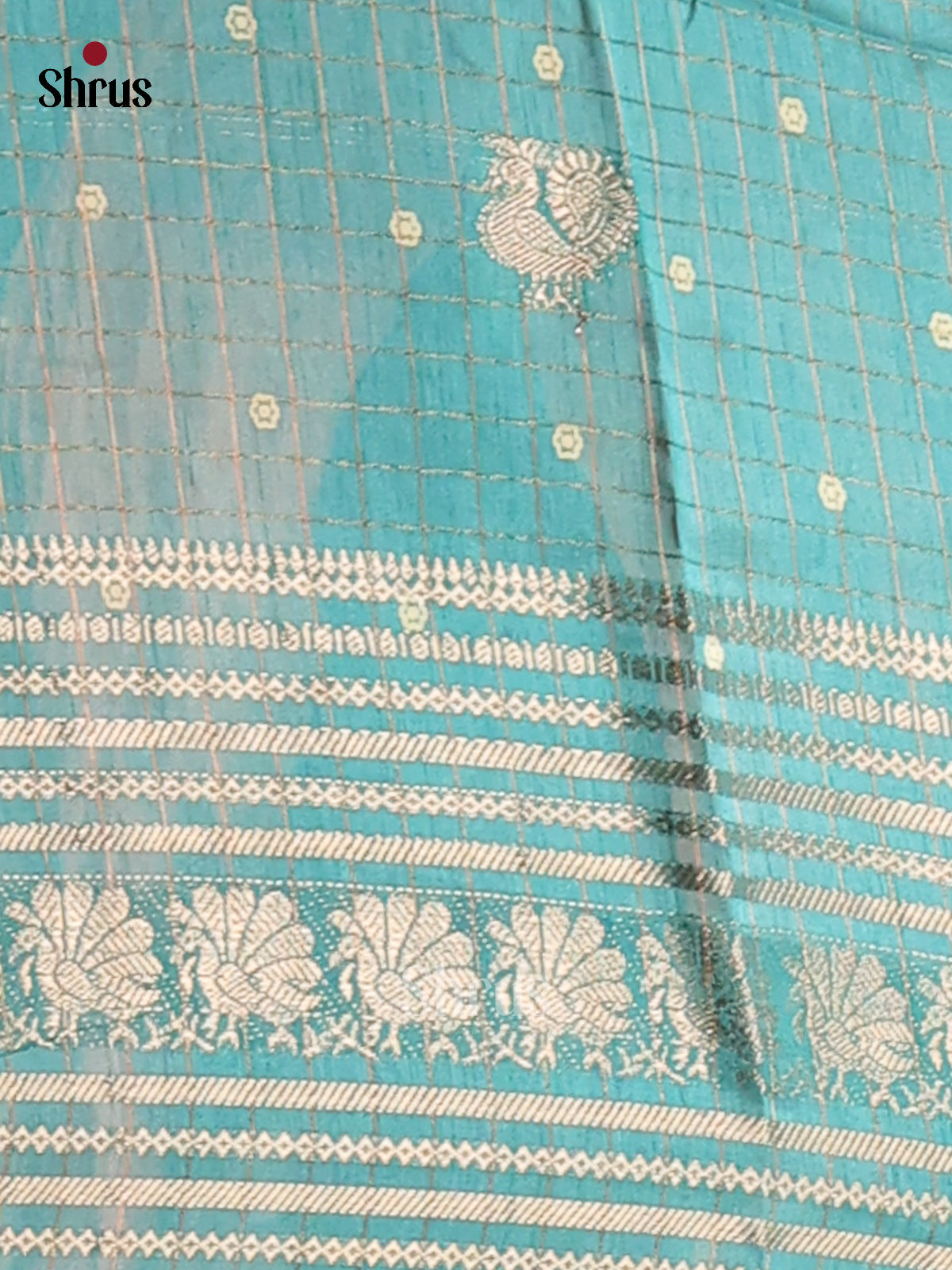 Pink & Teal - Semi Mysoresilk Saree