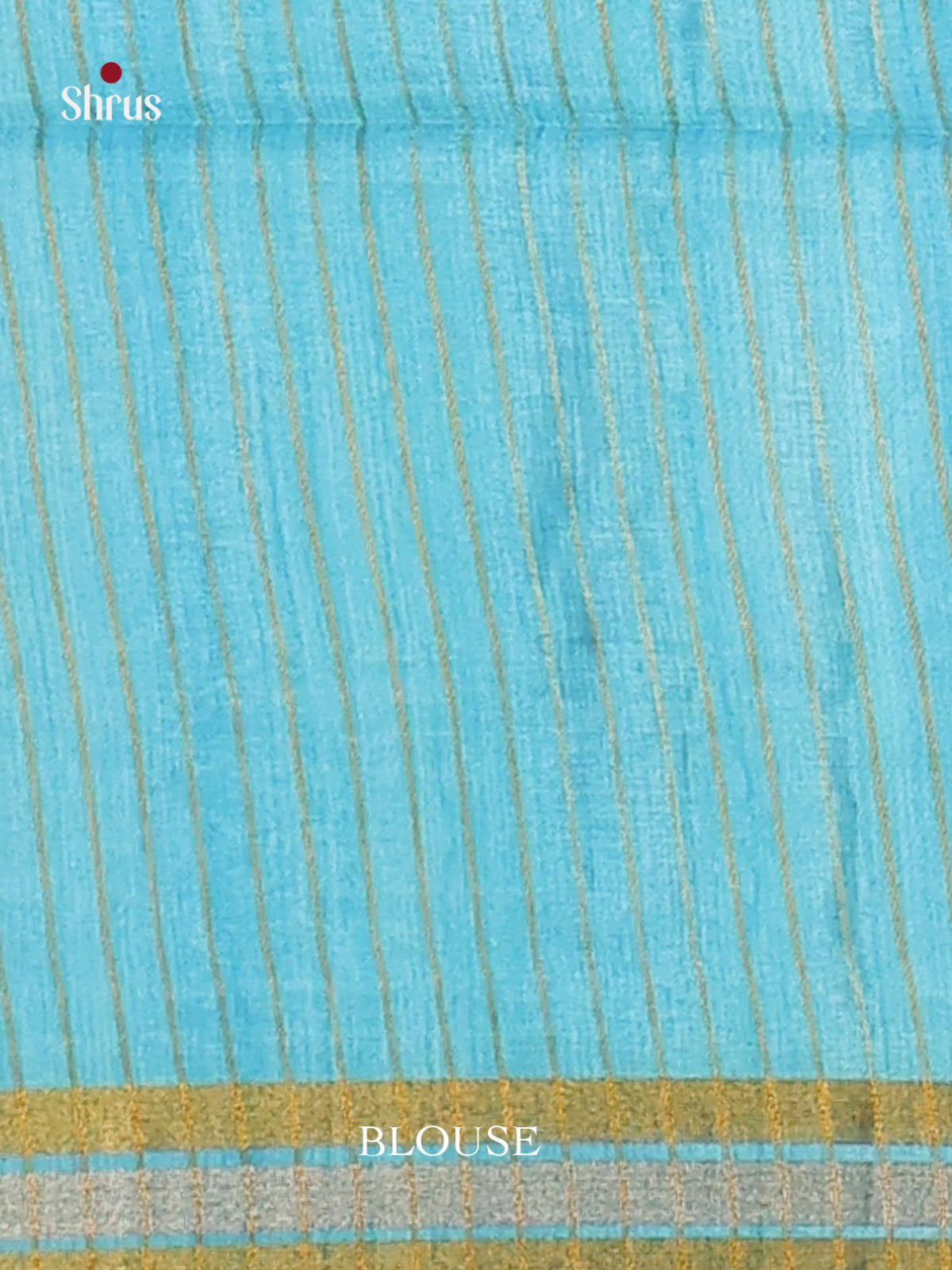Cream , Black & Blue - Champa semitussar Saree - Shop on Shrus.com