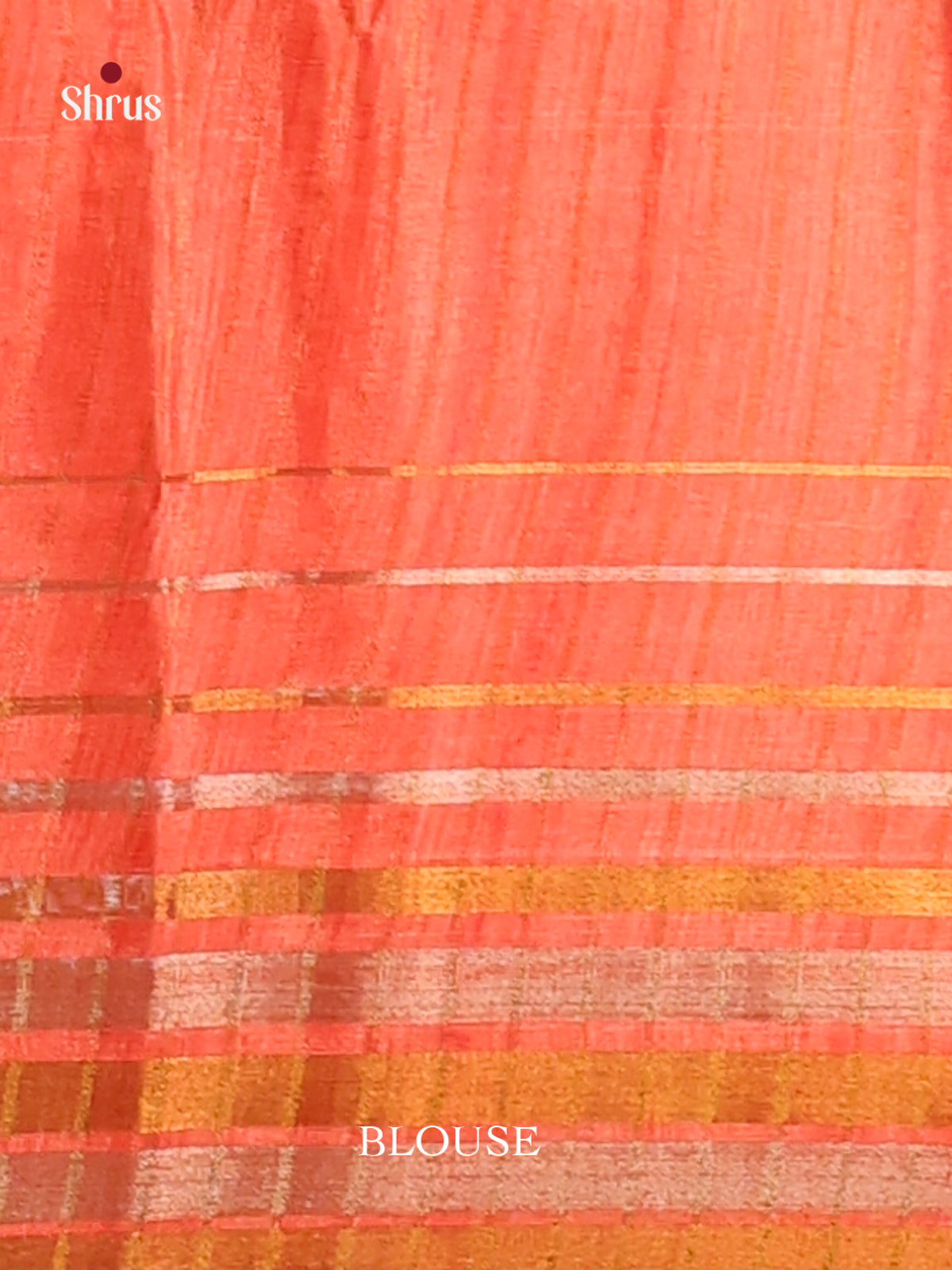Cream , Black & Orange - Champa semitussar Saree - Shop on Shrus.com