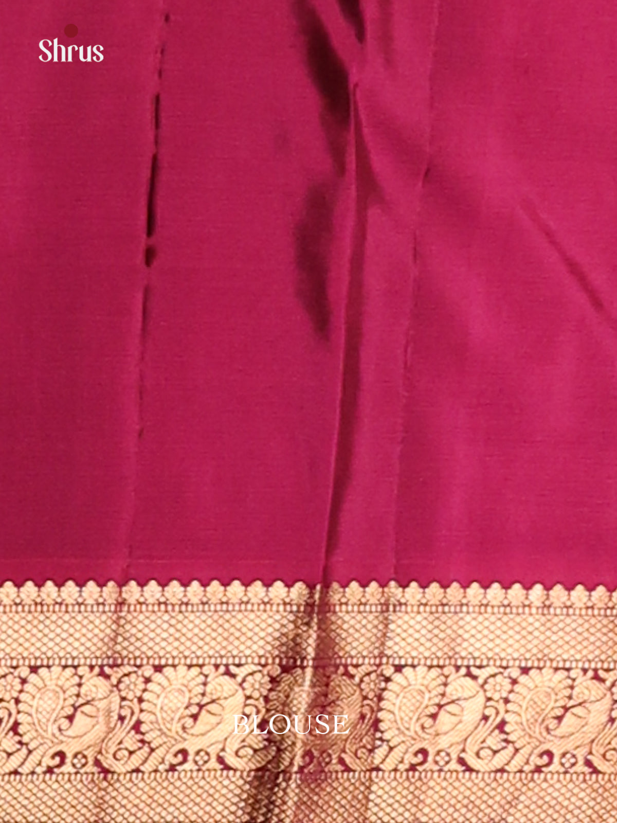 Dusty Brown and Maroon Kanchipuram silk Saree with zari peacock vines border - Shop on Shrus.com