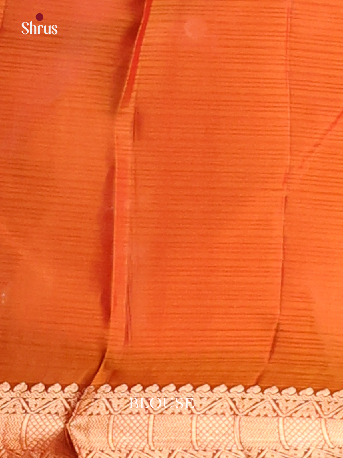 Red and Orange Kanchipuram silk Saree with intricate zari brocade pallu - Shop on Shrus.com